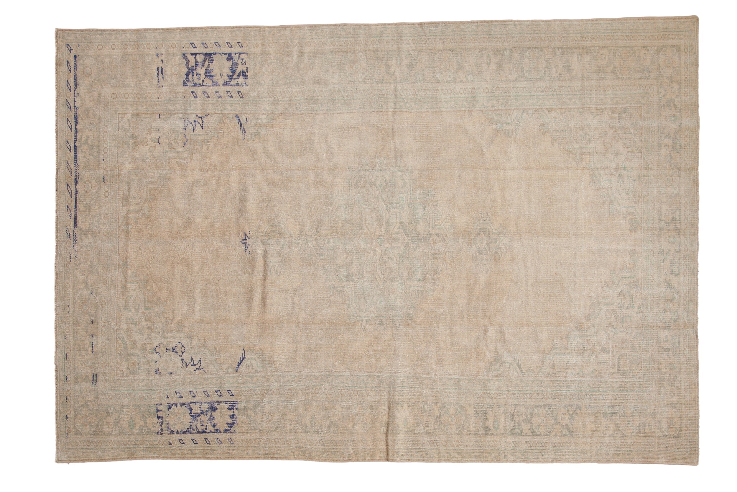 6.5x9.5 Vintage Distressed Oushak Carpet // ONH Item 10065