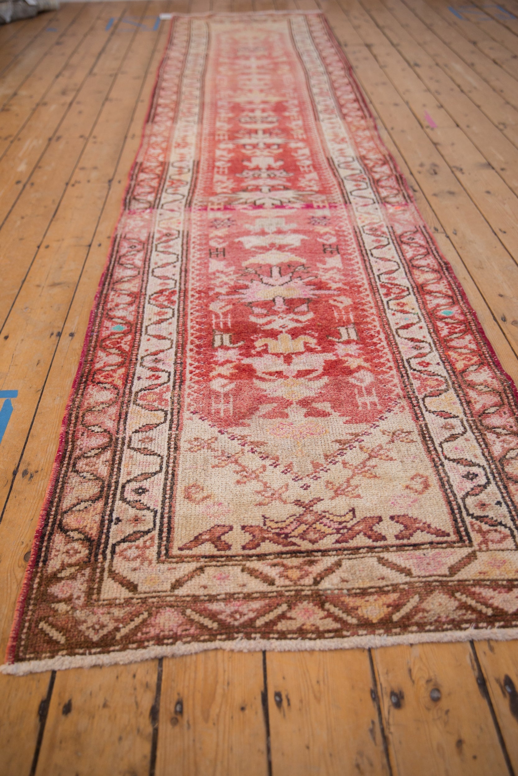 3x13.5 Vintage Distressed Kurd Rug Runner // ONH Item 10211 Image 3