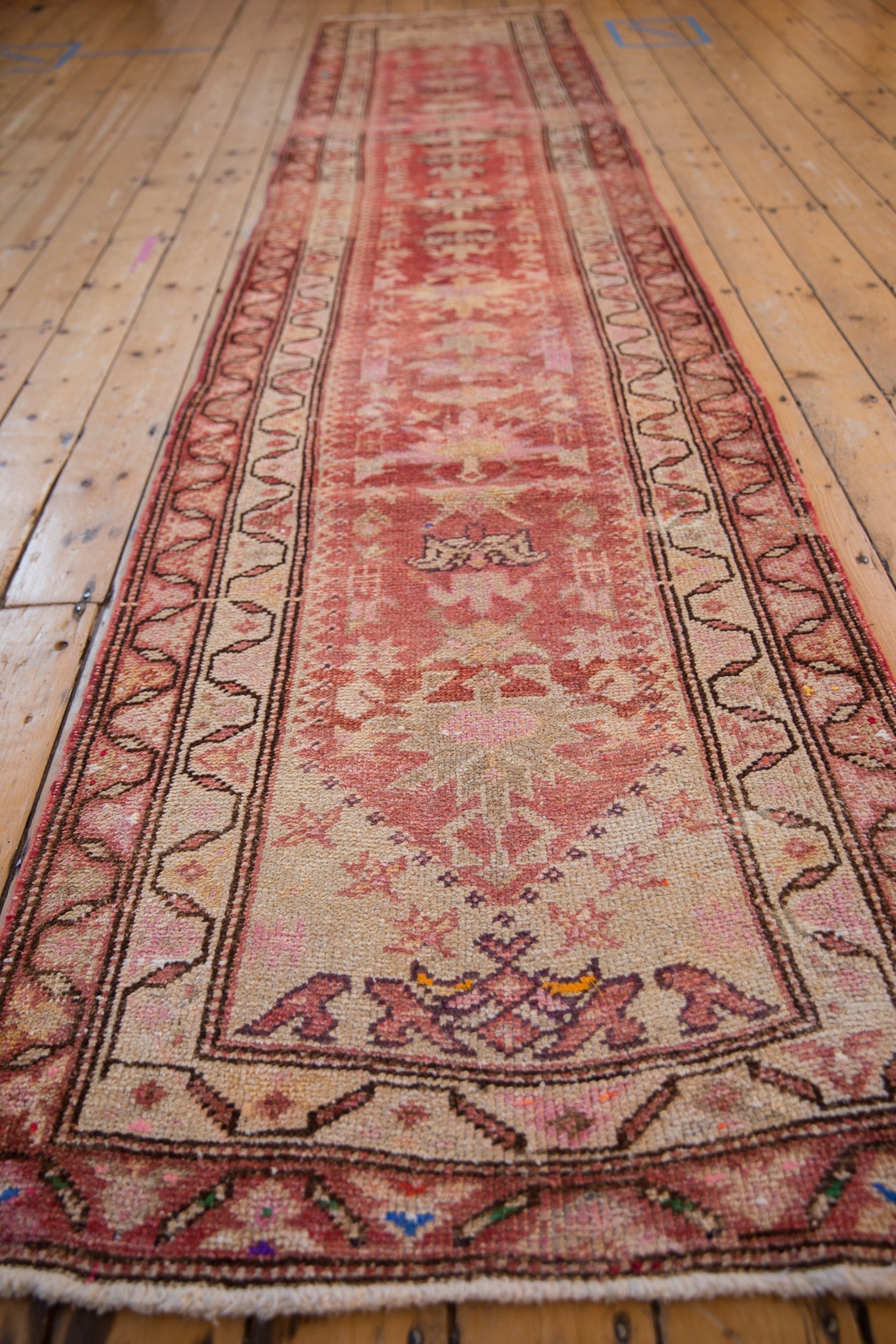 3x13.5 Vintage Distressed Kurd Rug Runner // ONH Item 10211 Image 4