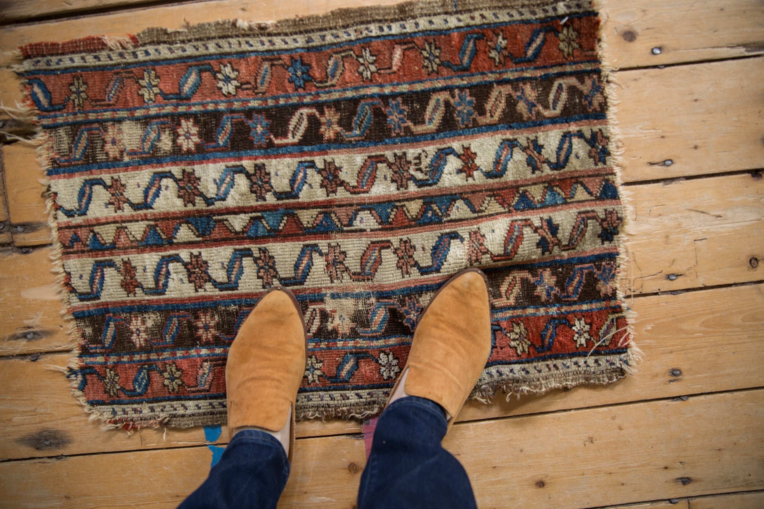 1.5x2.5 Antique Fragment Anatolian Rug Mat // ONH Item 10699 Image 1