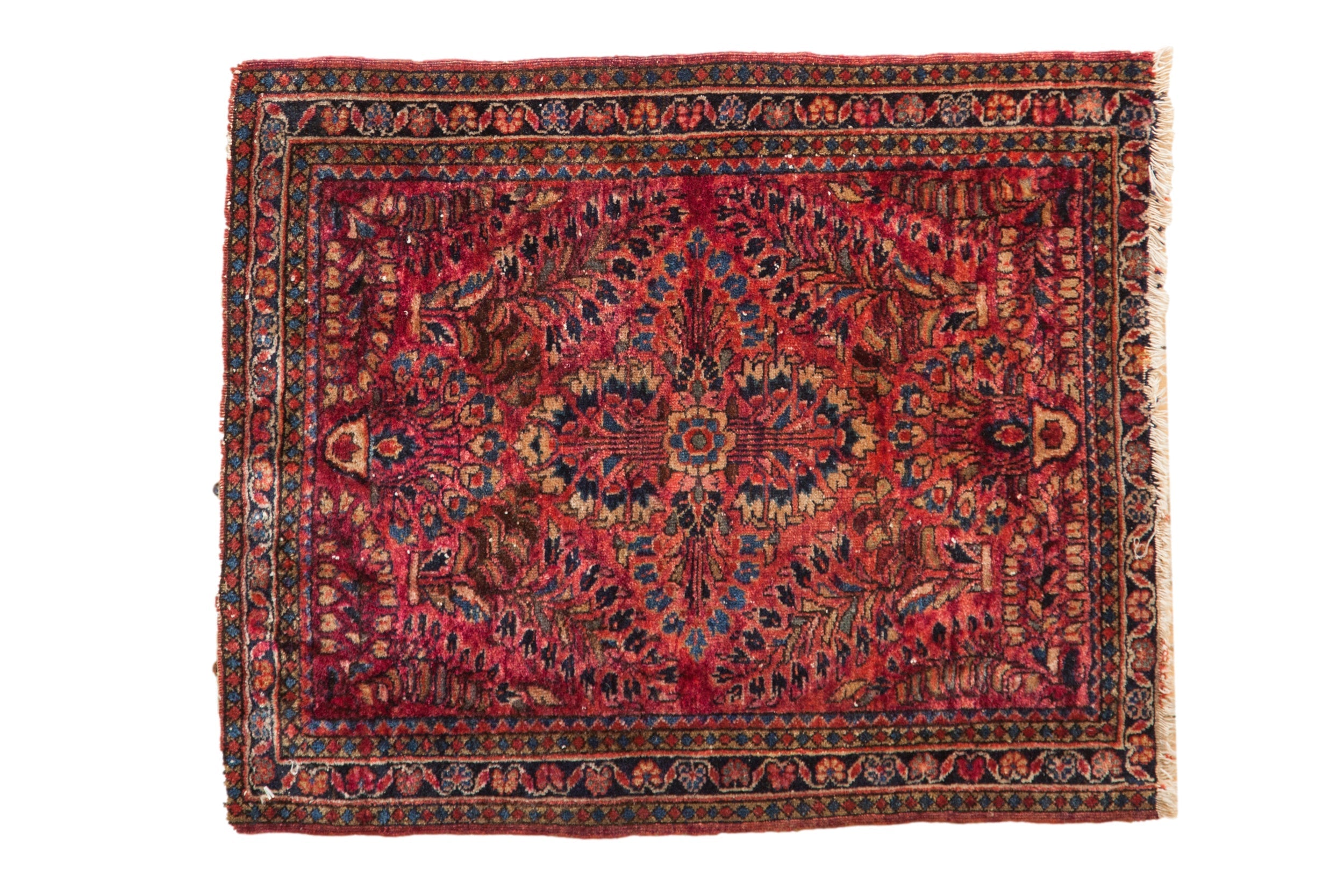 2x2.5 Vintage Fine American Sarouk Square Rug Mat // ONH Item 10905