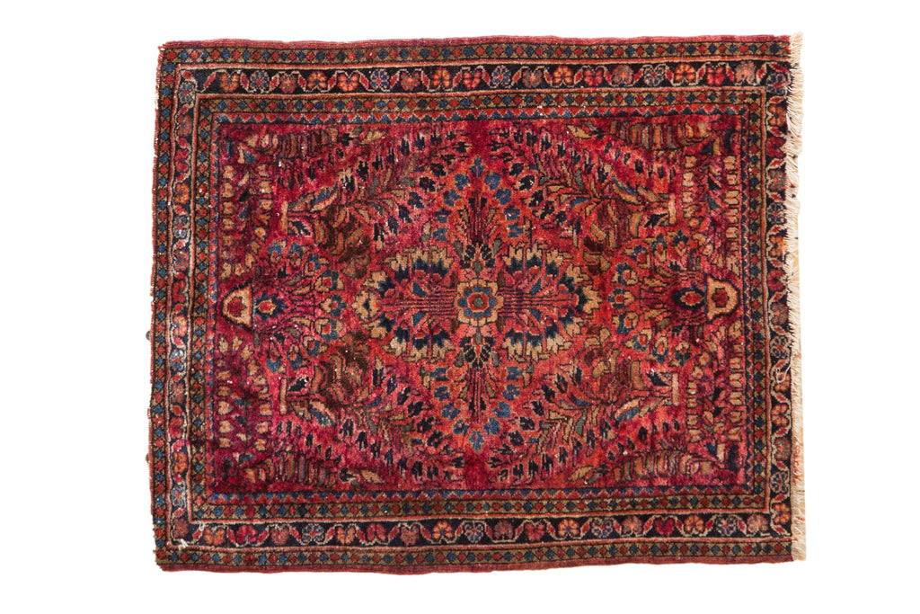 2x2.5 Vintage Fine American Sarouk Square Rug Mat // ONH Item 10905