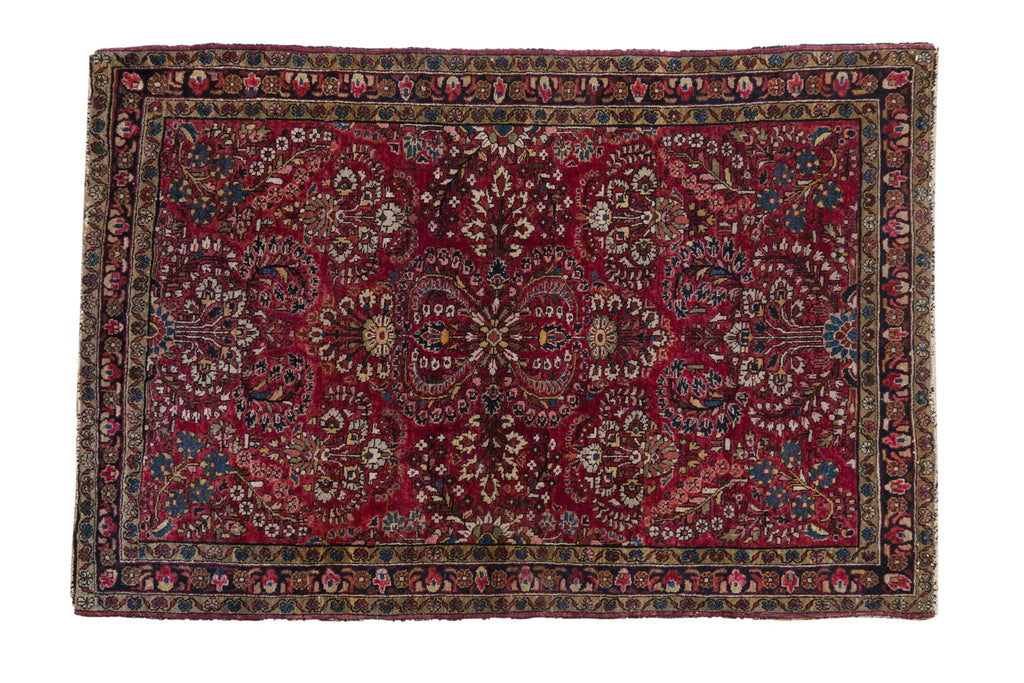 3x5 Antique German Sarouk Rug // ONH Item 11585