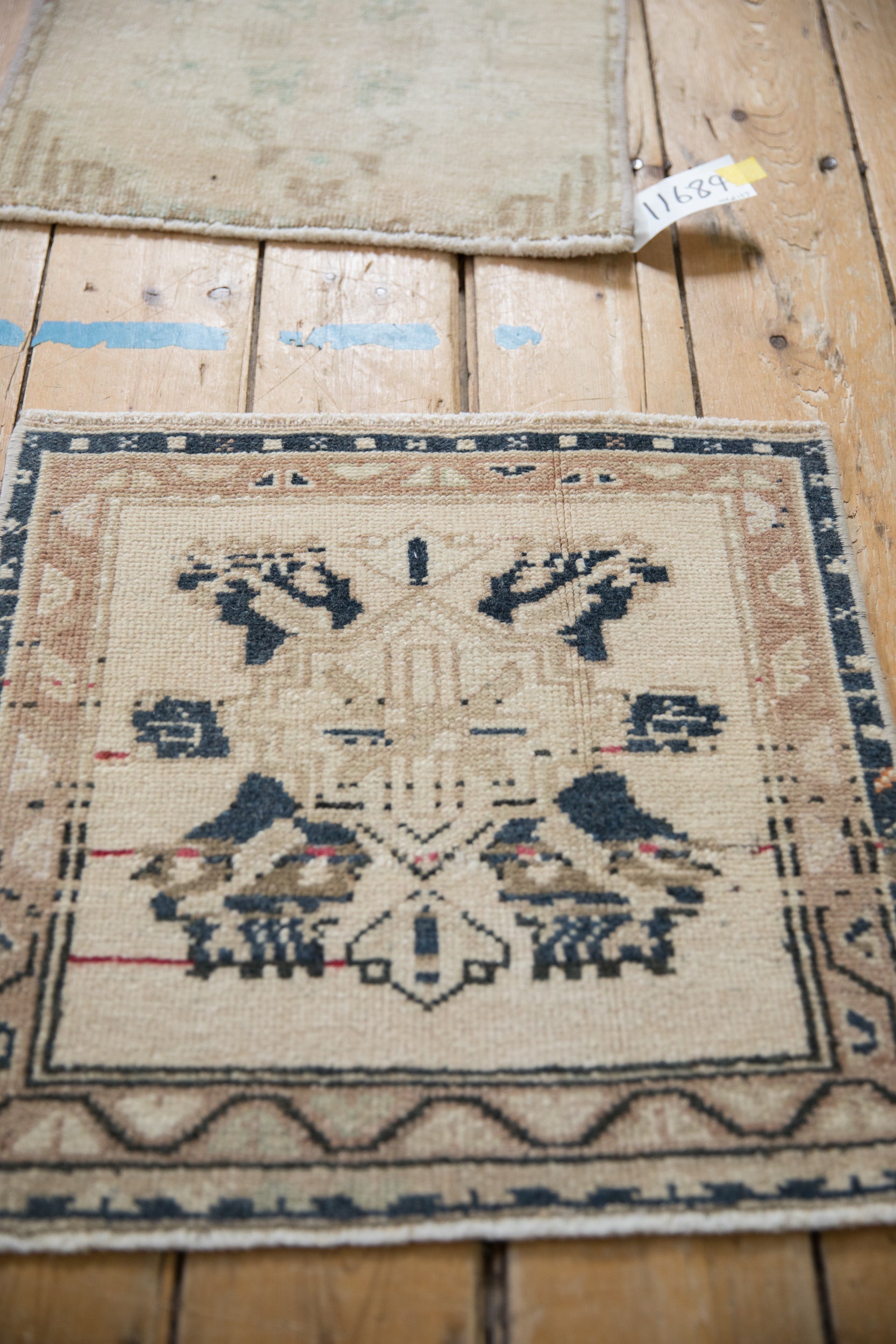 Vintage Distressed Oushak Square Rug Mat // ONH Item: 11688, Image 2