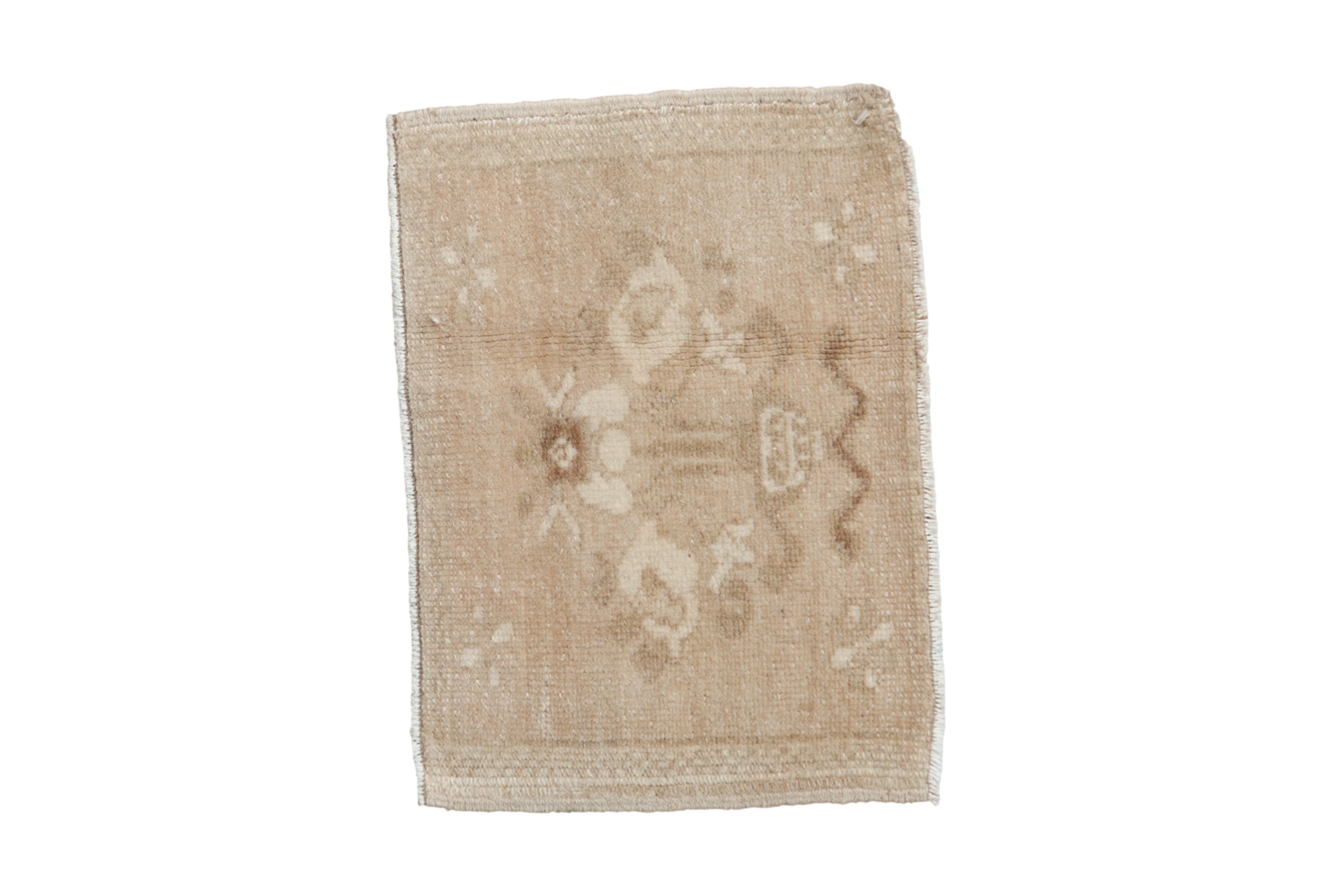 Vintage Distressed Bag Face Oushak Square Rug Mat // ONH Item: 11714
