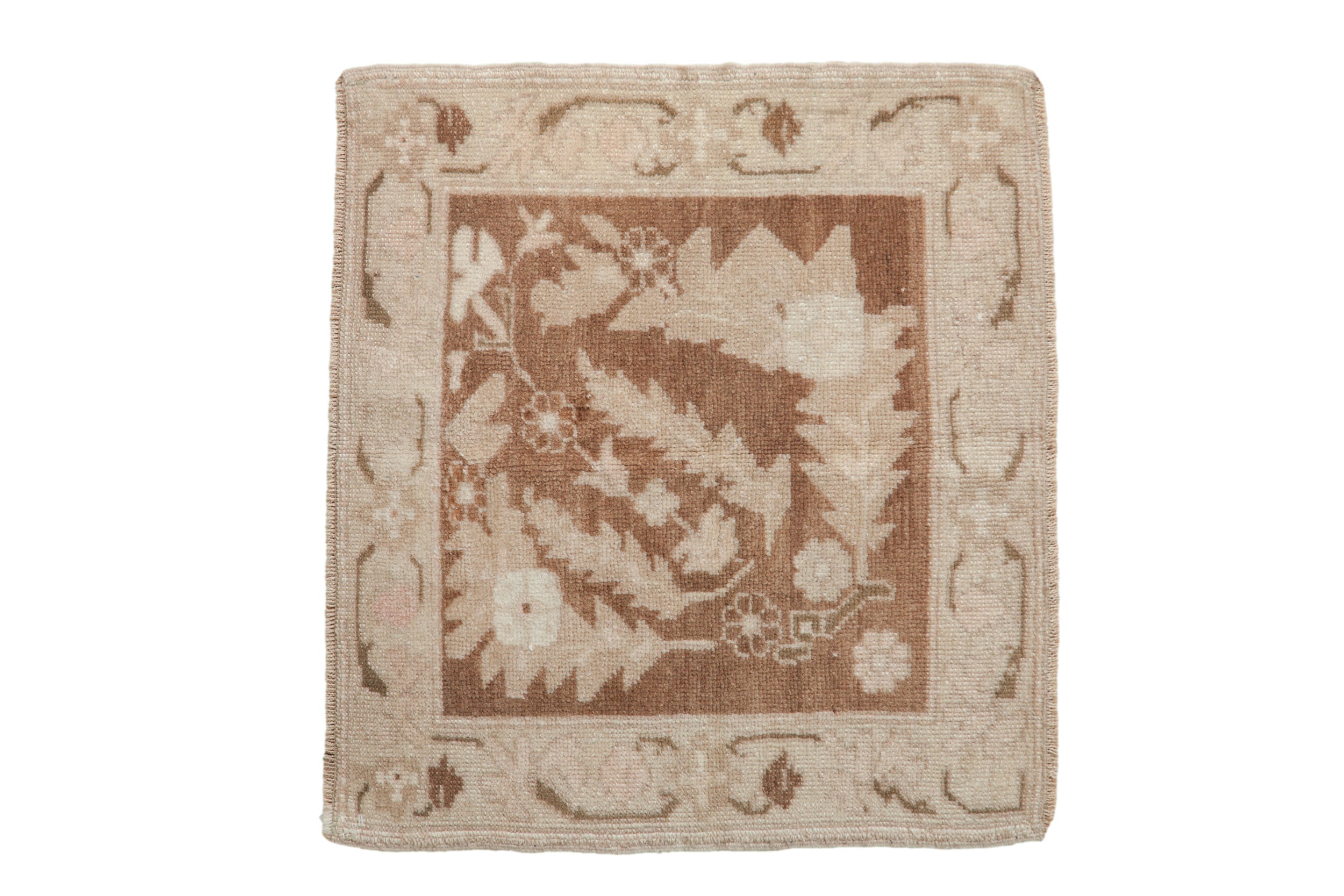 Vintage Distressed Oushak Square Rug Mat // ONH Item: 11720
