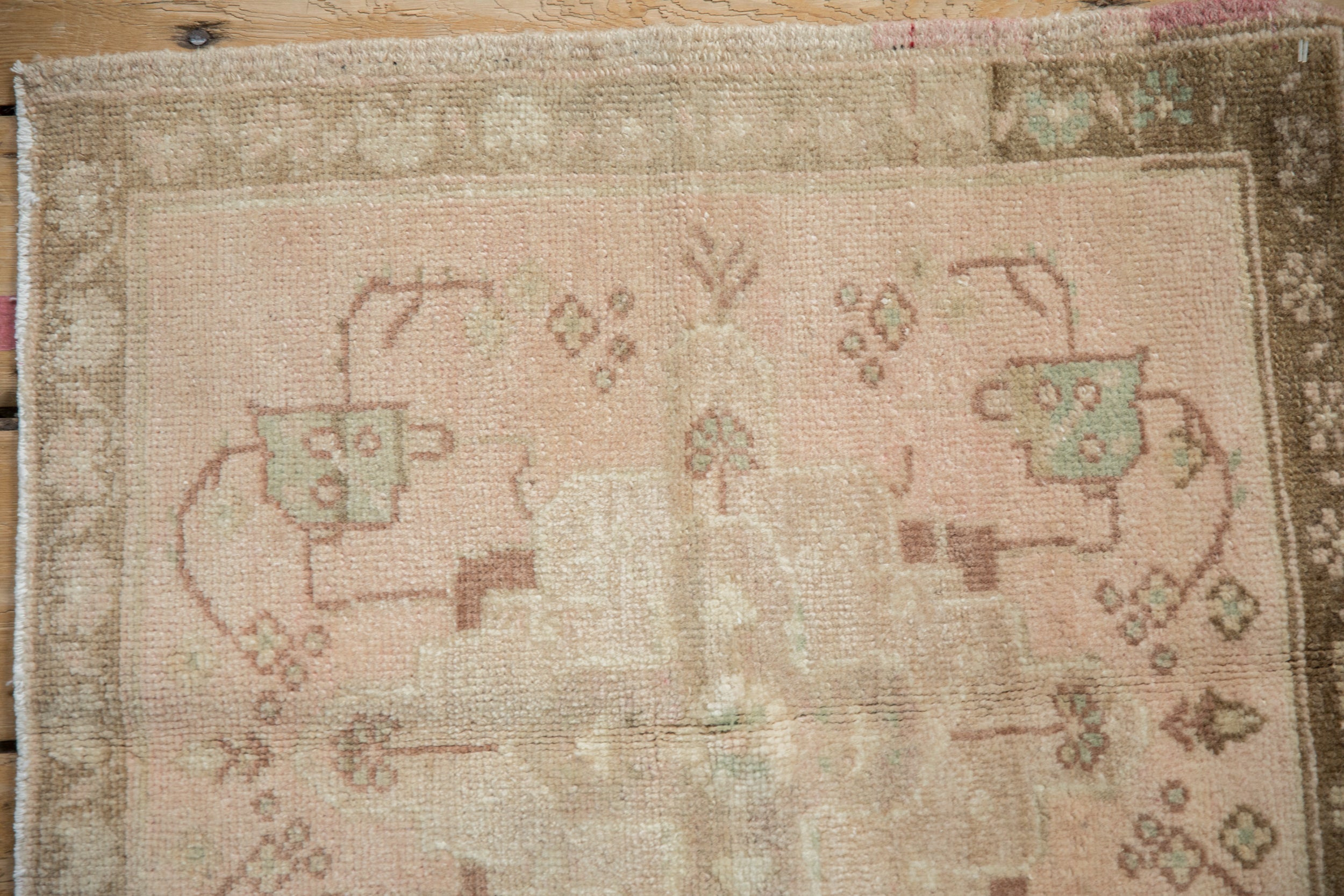 Vintage Distressed Oushak Square Rug Mat // ONH Item: 11722, Image 2