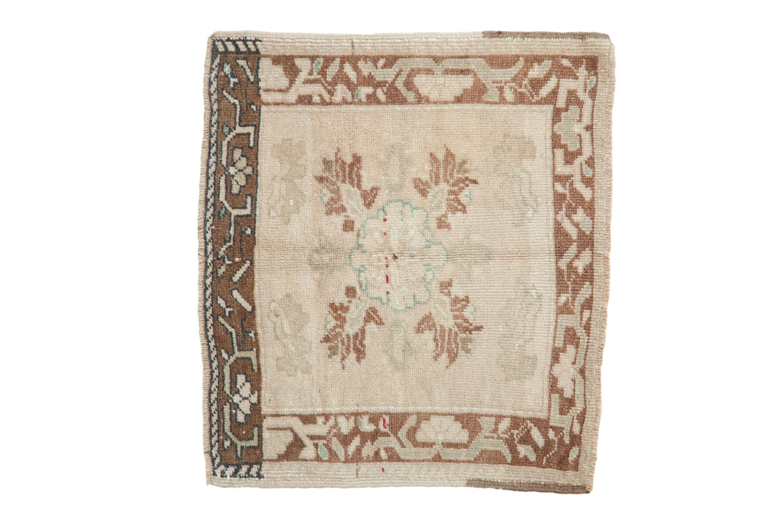 Vintage Distressed Oushak Square Rug Mat // ONH Item: 11735