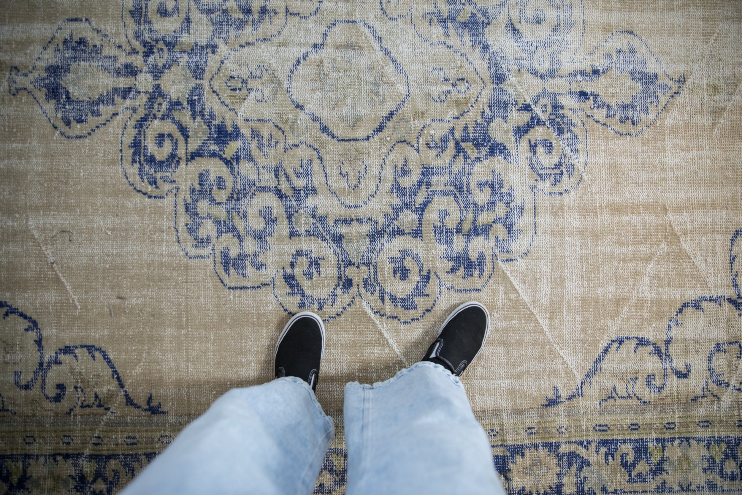 Vintage Distressed Oushak Carpet // ONH Item: 11777, Image 1