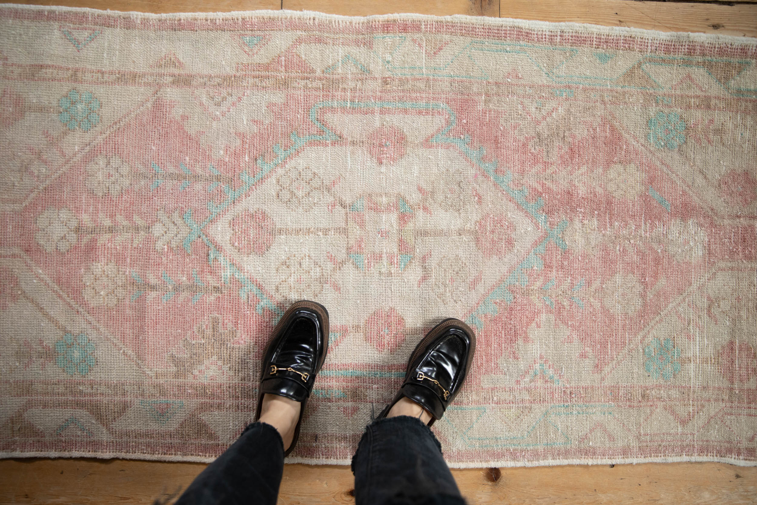 Vintage Distressed Oushak Rug Runner // ONH Item: 12043, Image 1
