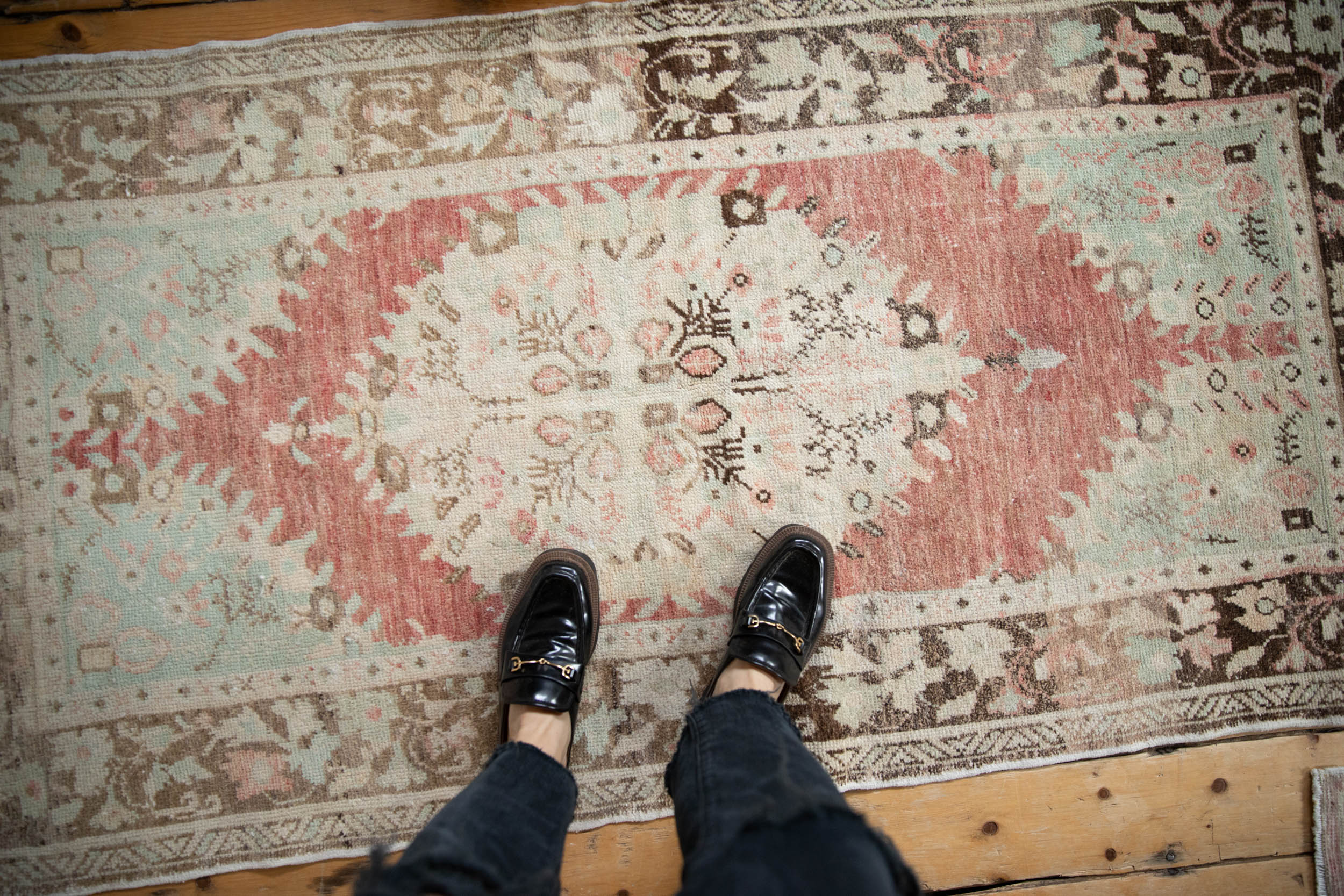 Vintage Distressed Oushak Rug Runner // ONH Item: 12045, Image 1