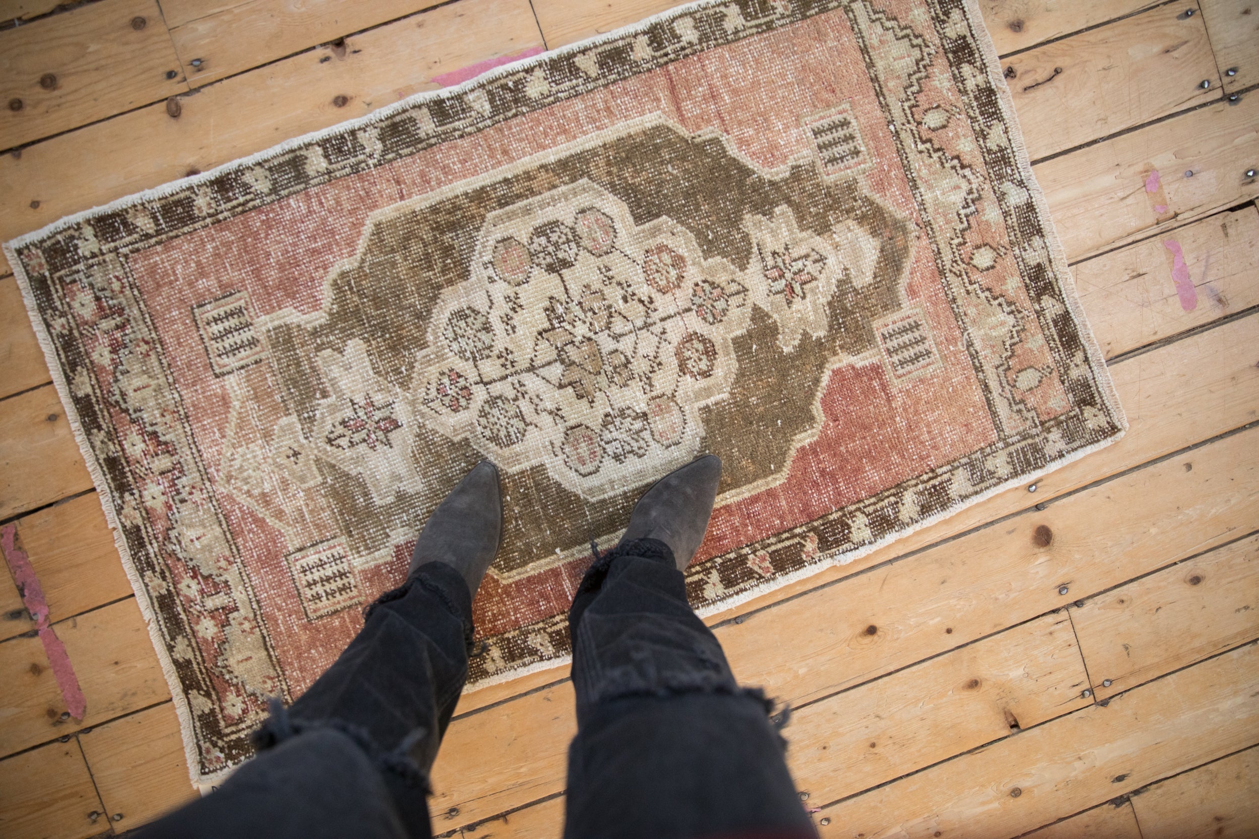 Vintage Distressed Oushak Rug // ONH Item: 12237, Image 1