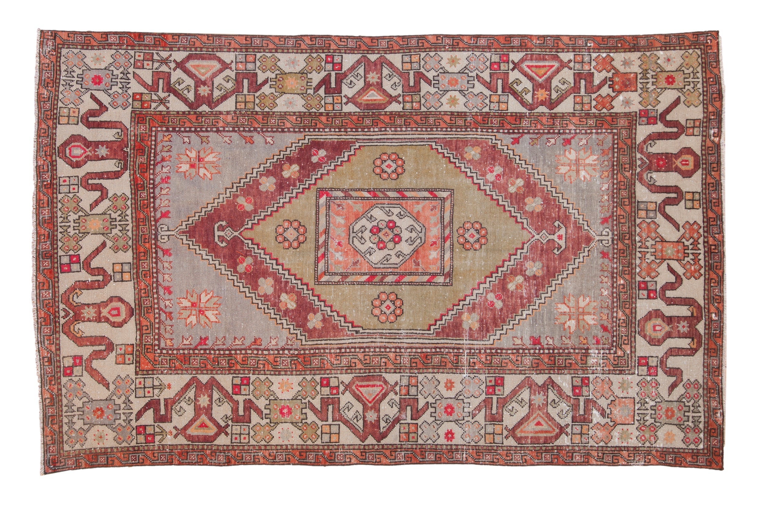 Vintage Distressed Oushak Carpet // ONH Item: 12446