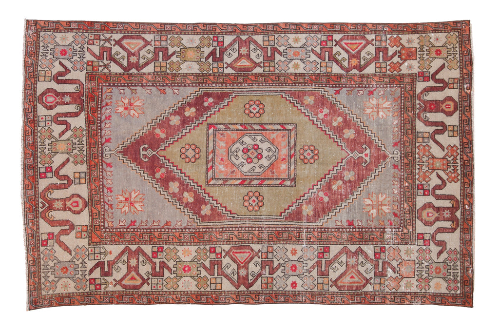 Vintage Distressed Oushak Carpet // ONH Item: 12446