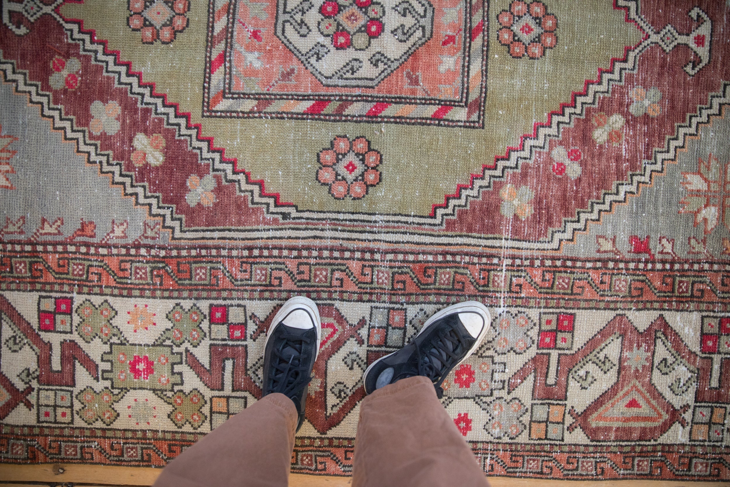 Vintage Distressed Oushak Carpet // ONH Item: 12446, Image 1