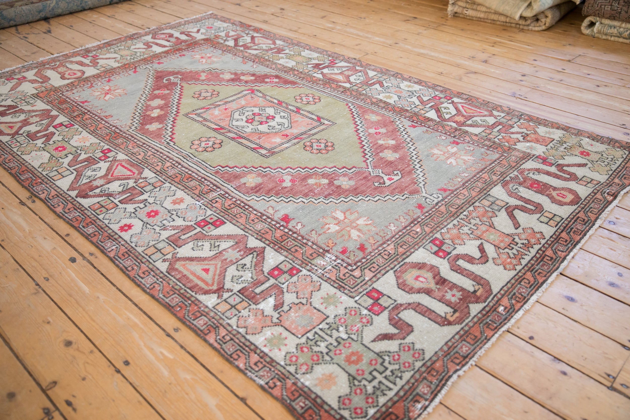 Vintage Distressed Oushak Carpet // ONH Item: 12446, Image 3