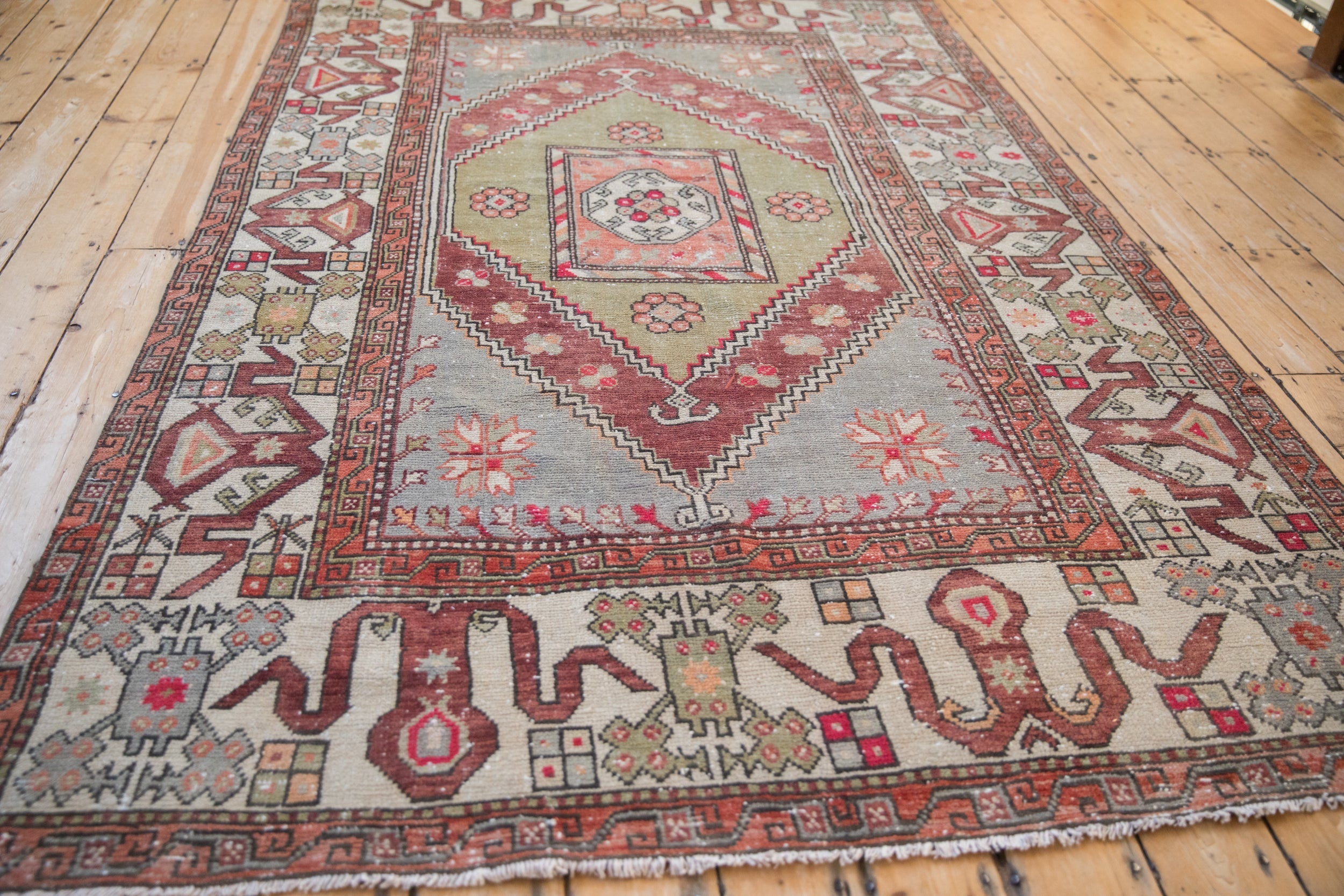 Vintage Distressed Oushak Carpet // ONH Item: 12446, Image 7