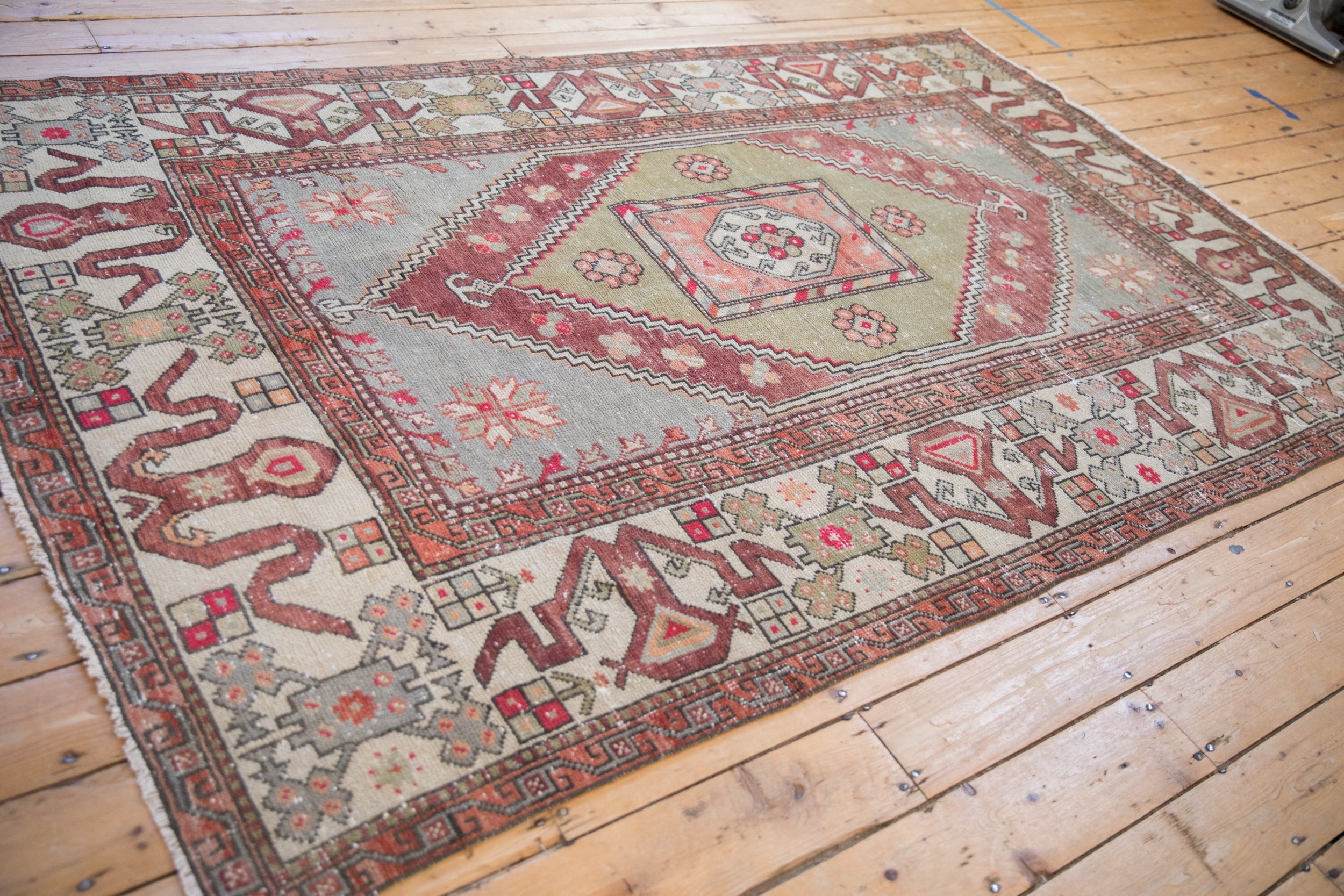 Vintage Distressed Oushak Carpet // ONH Item: 12446, Image 8