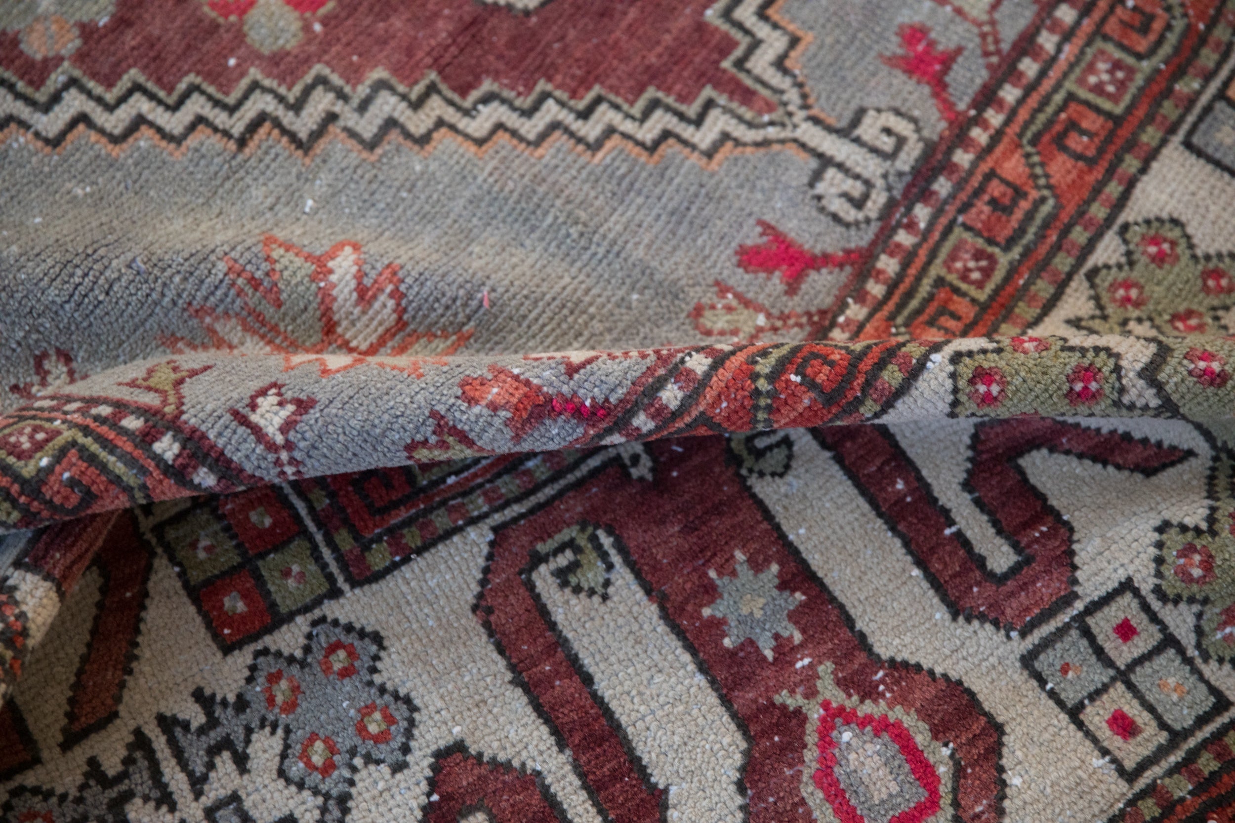 Vintage Distressed Oushak Carpet // ONH Item: 12446, Image 12