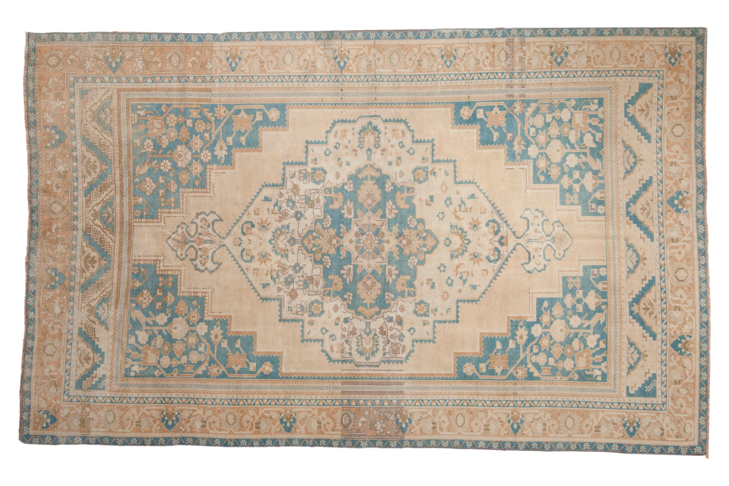 Vintage Distressed Oushak Carpet // ONH Item: 12479