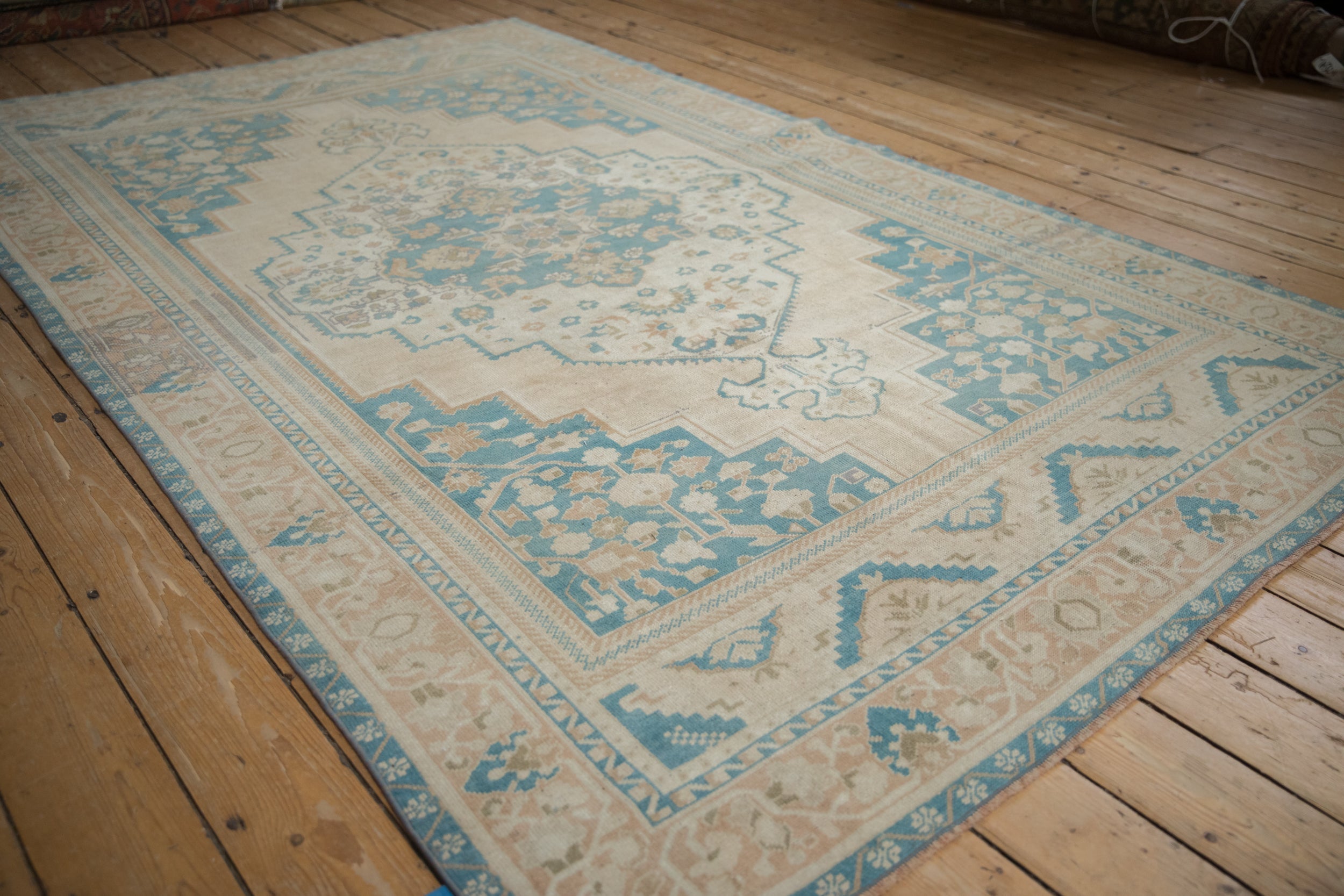 Vintage Distressed Oushak Carpet // ONH Item: 12479, Image 3