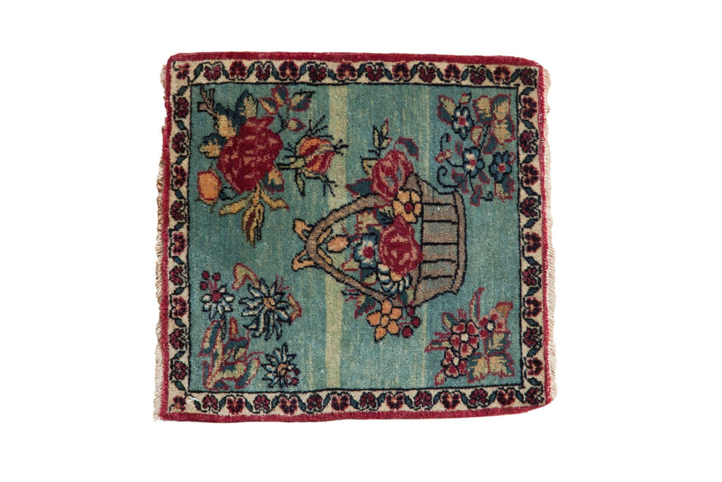 Antique Kerman Square Rug Mat // ONH Item: 12501