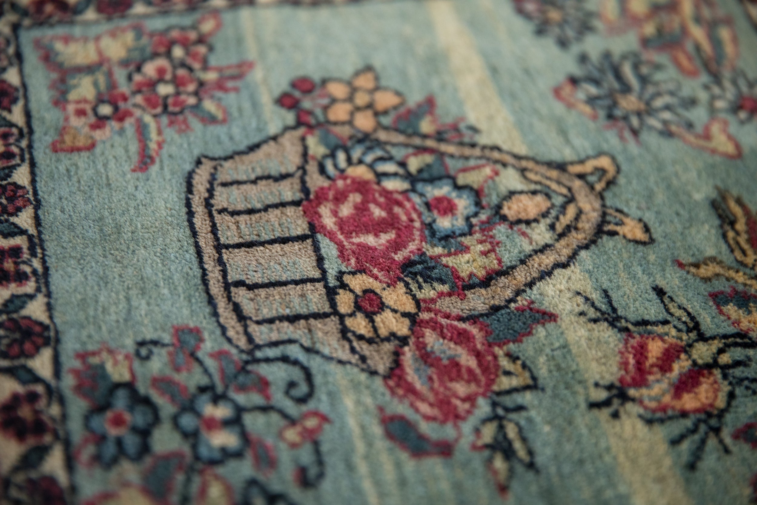 Antique Kerman Square Rug Mat // ONH Item: 12501, Image 4