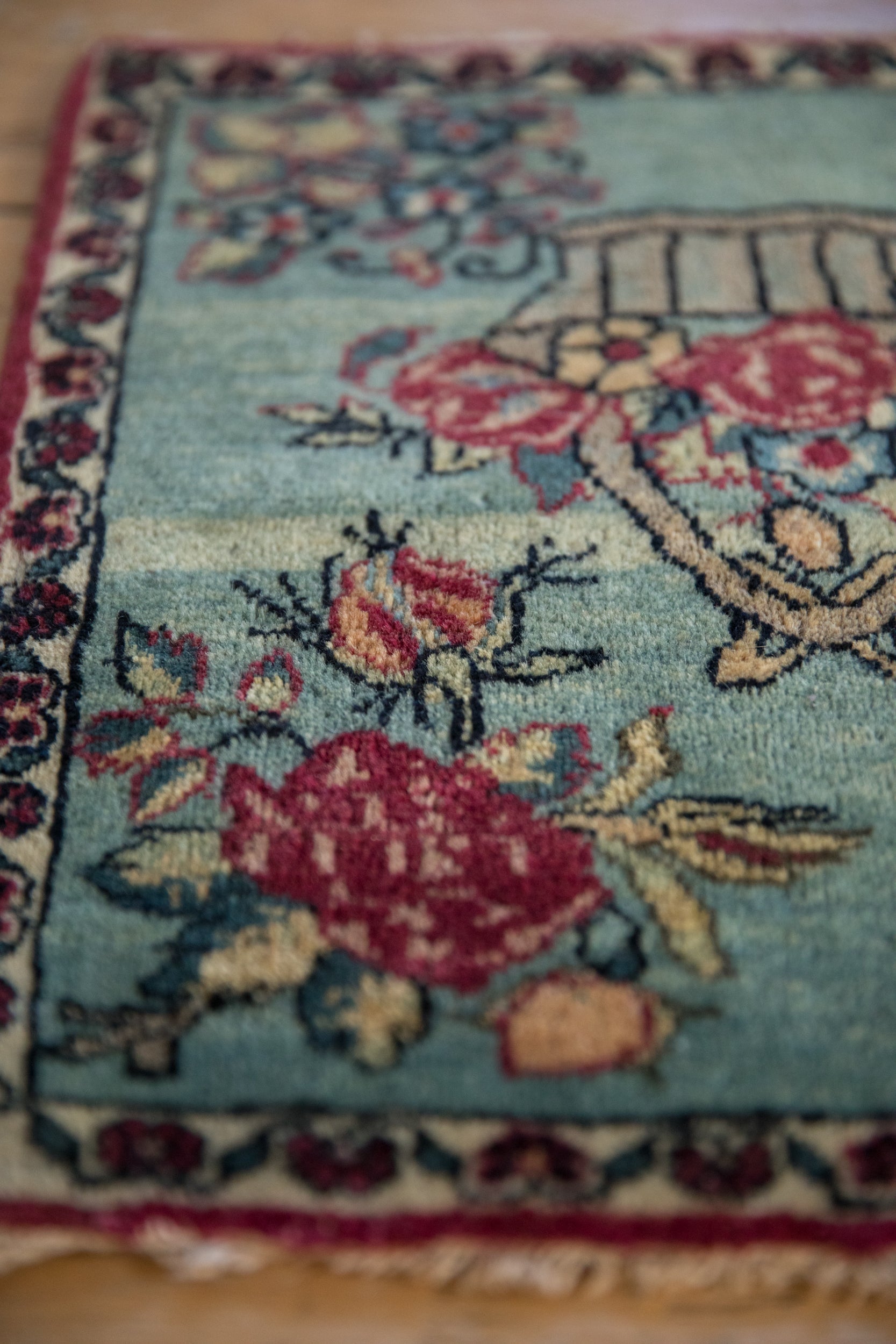 Antique Kerman Square Rug Mat // ONH Item: 12501, Image 6