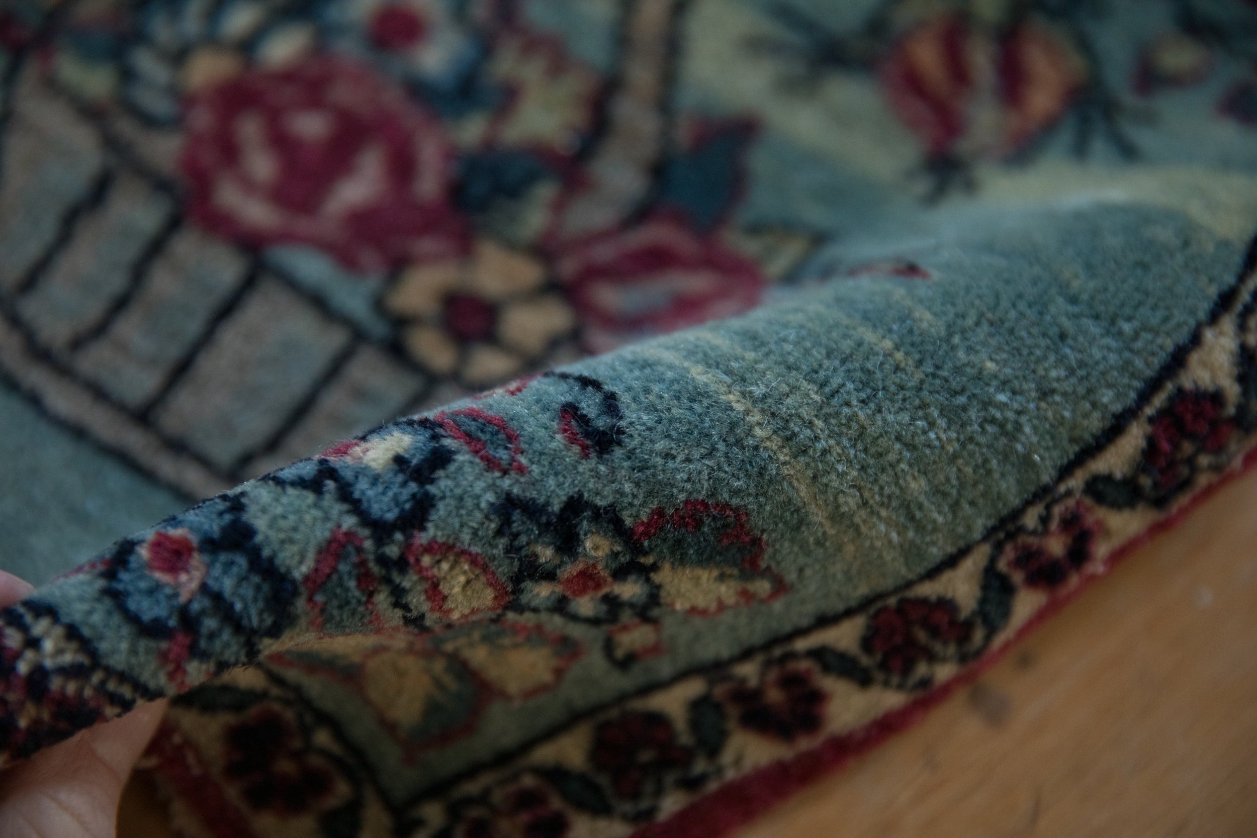 Antique Kerman Square Rug Mat // ONH Item: 12501, Image 7