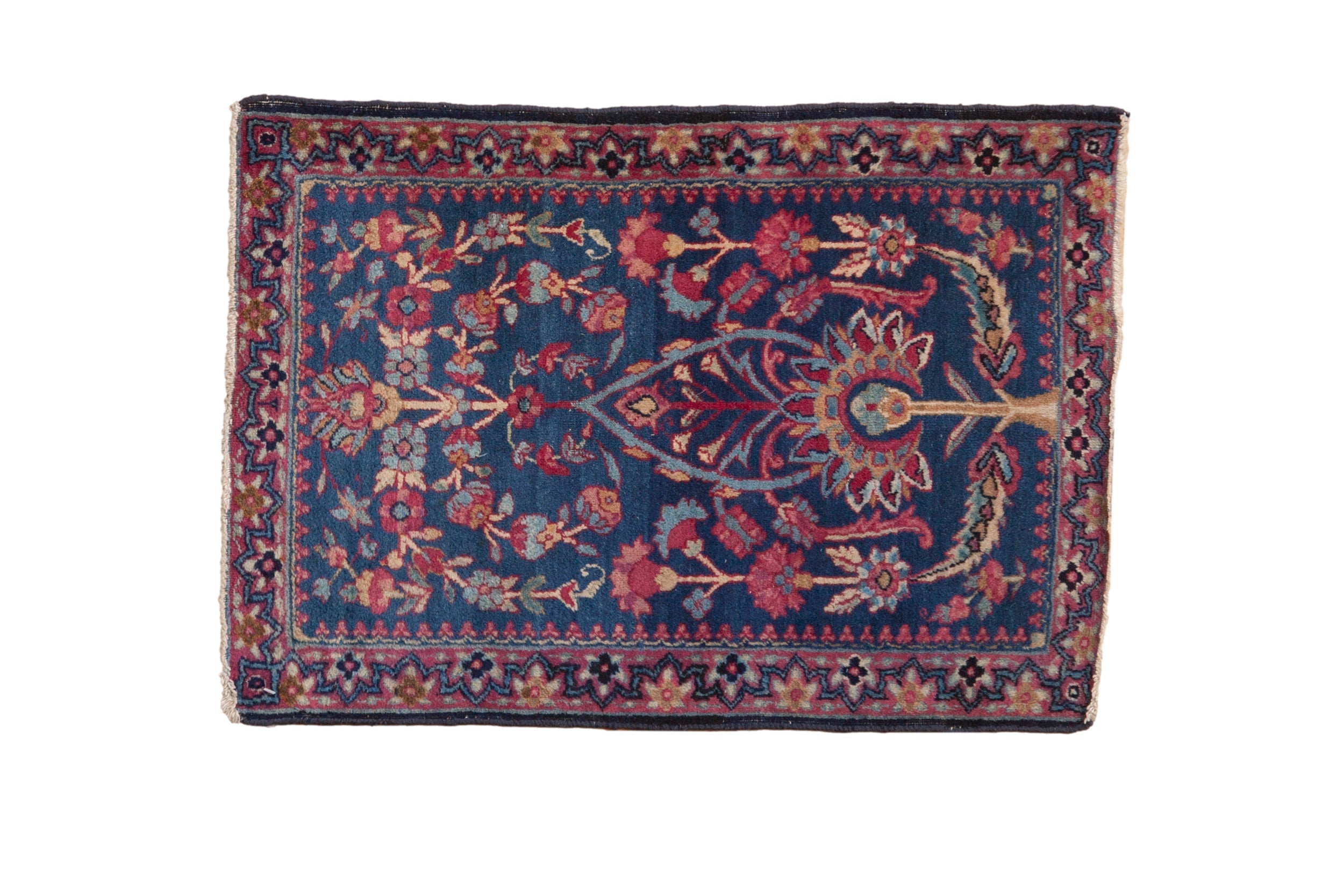 Antique Fine Kerman Square Rug Mat // ONH Item: 12616