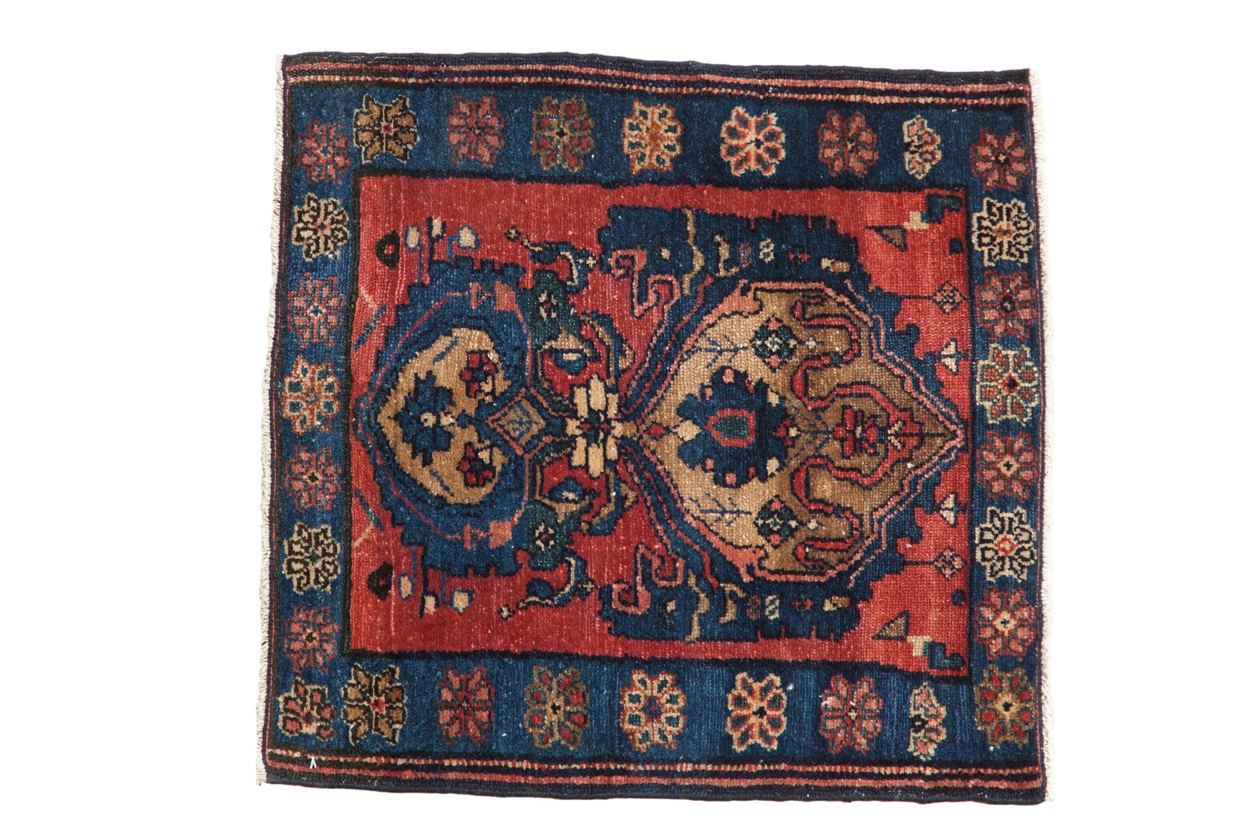 Antique Fine Malayer Square Rug Mat // ONH Item: 12649