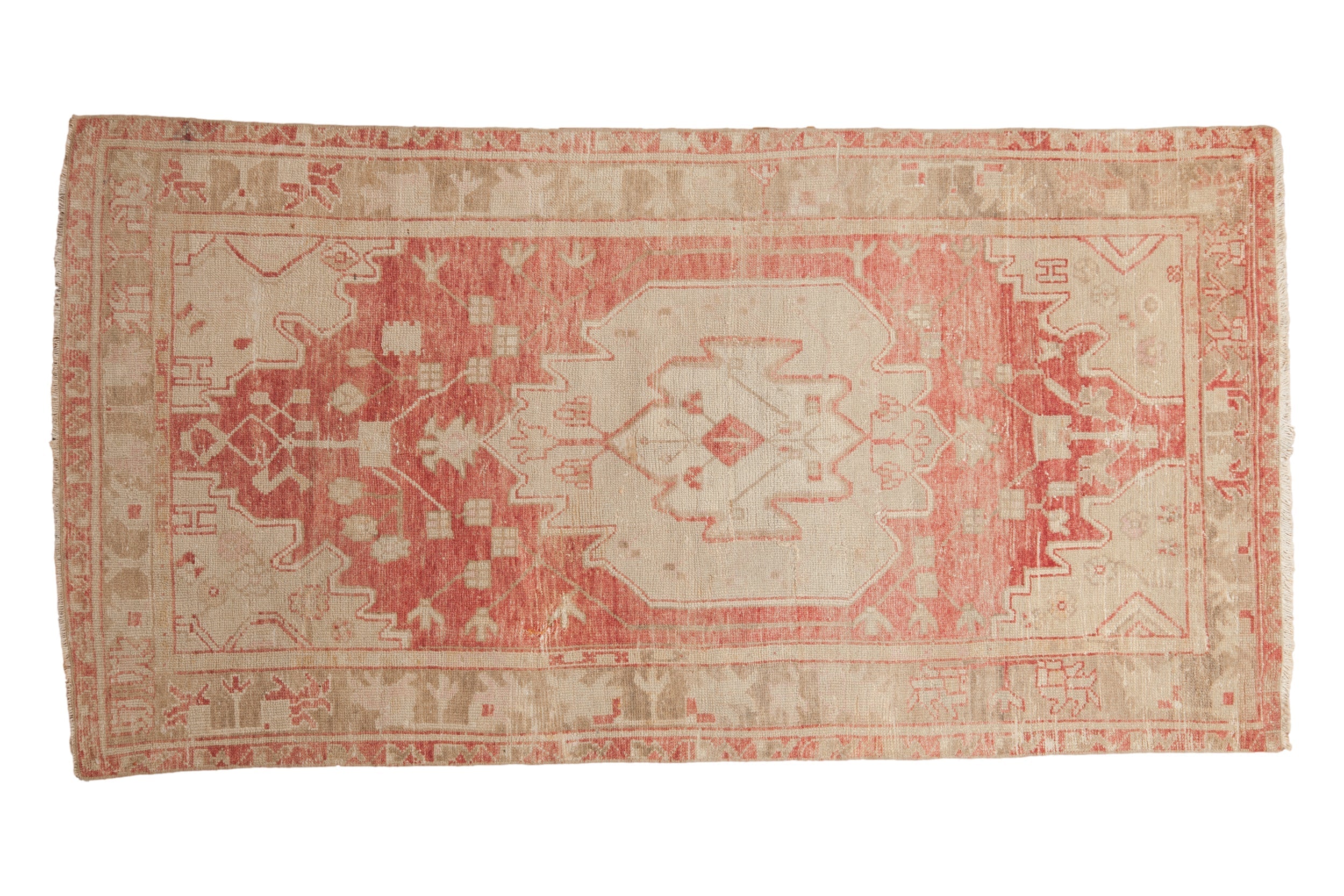 Vintage Distressed Oushak Rug Runner // ONH Item: 12792