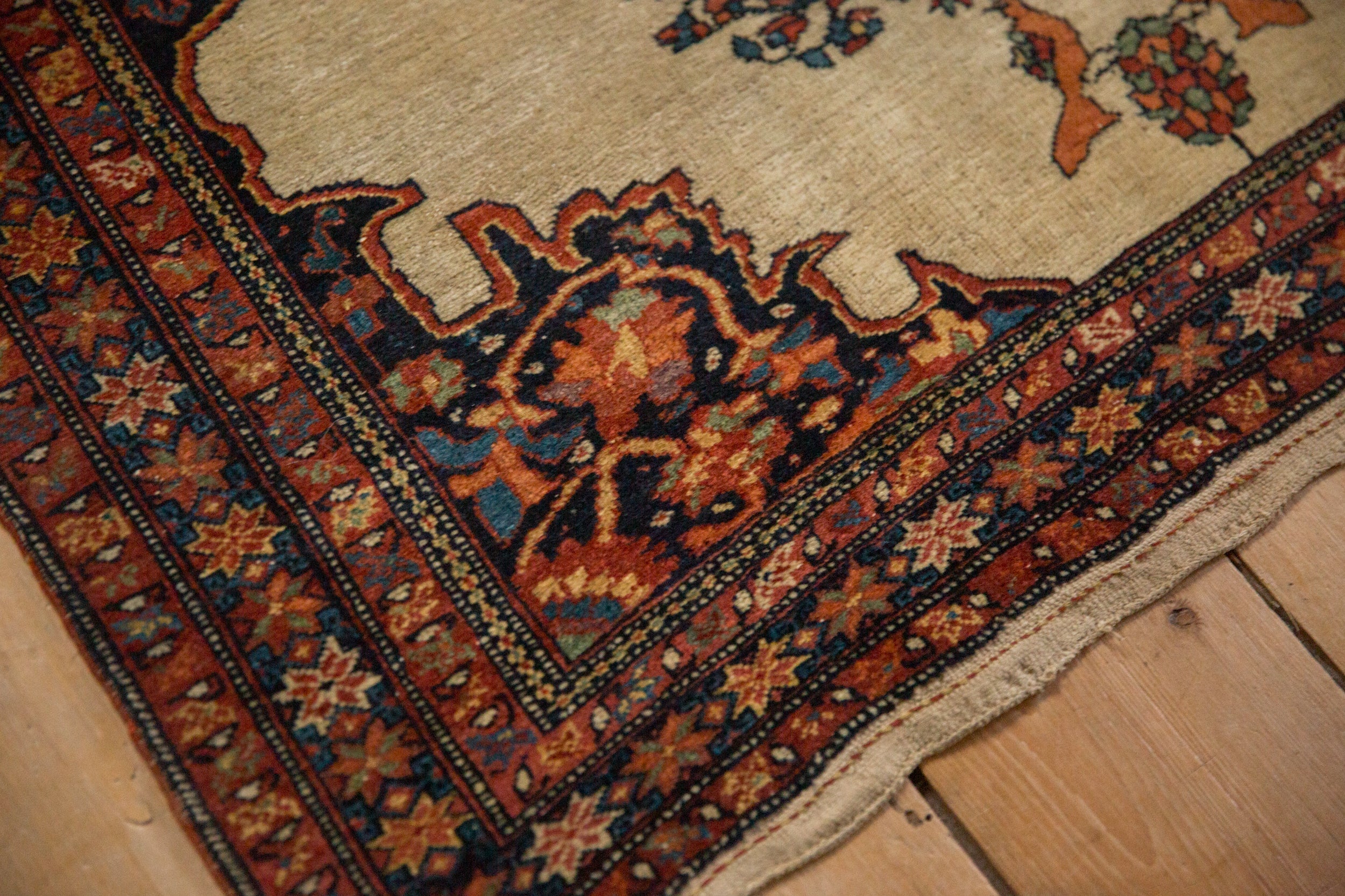 Antique Saddle Bag Farahan Sarouk Rug Mat // ONH Item: 12801, Image 5