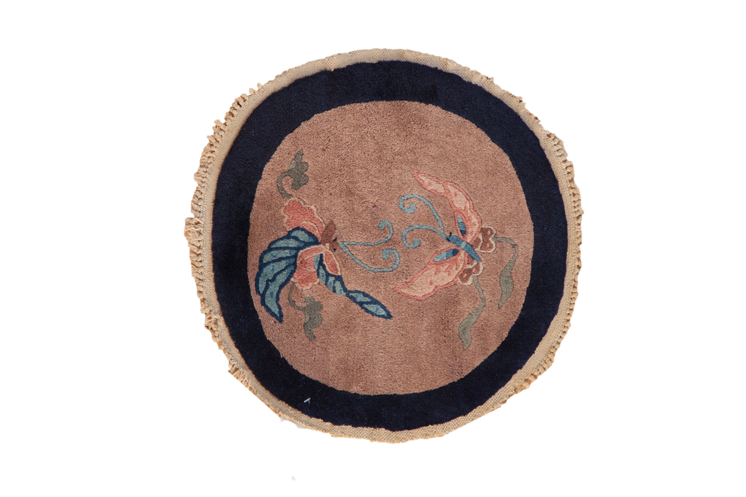 Antique Art Deco Round Rug Mat // ONH Item: 12814