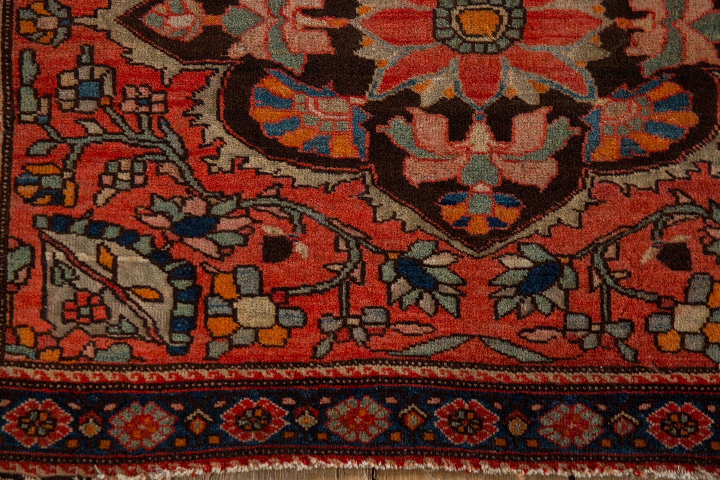 Antique Bag Face Farahan Sarouk Rug Mat // ONH Item: 12816, Image 6
