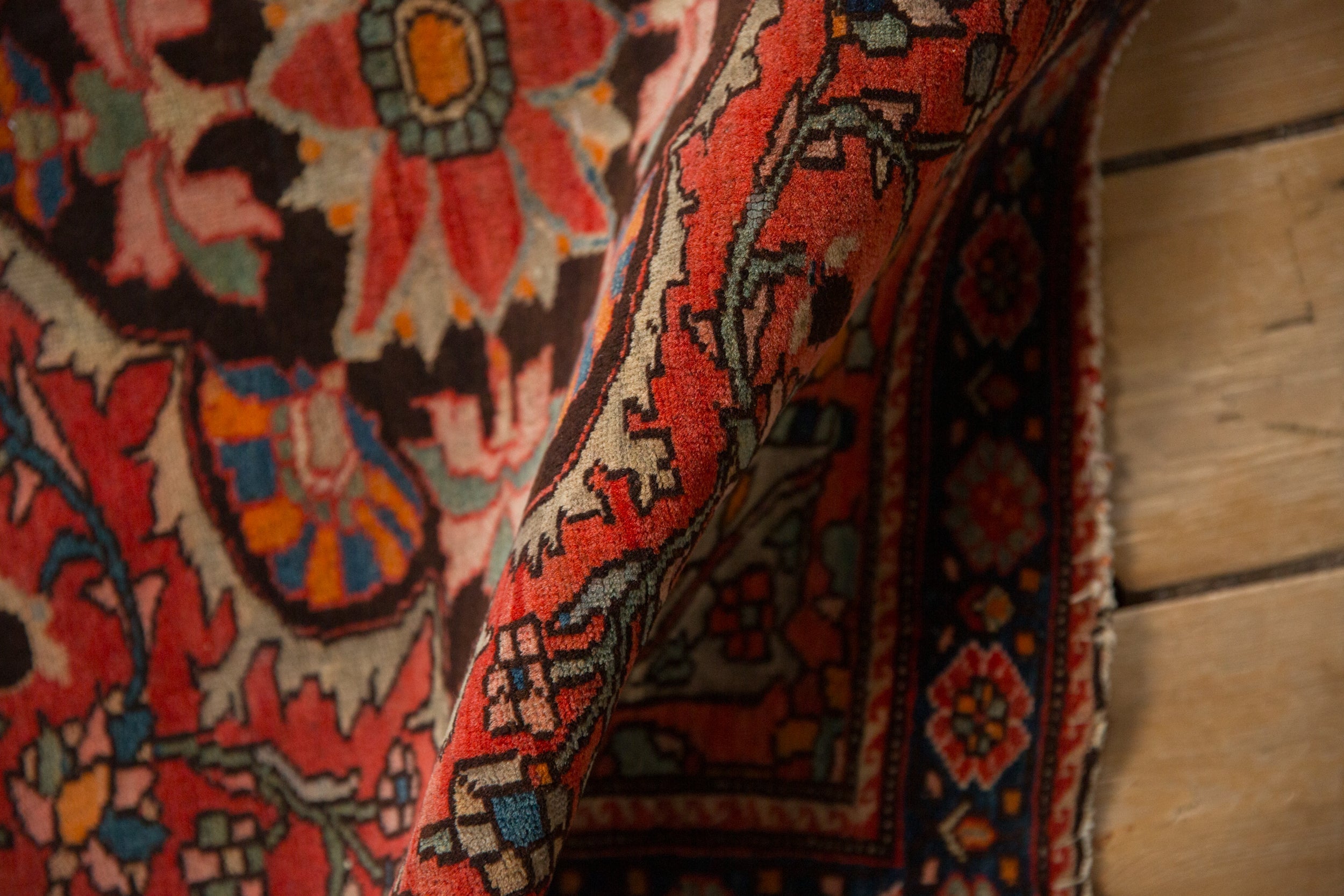 Antique Bag Face Farahan Sarouk Rug Mat // ONH Item: 12816, Image 7