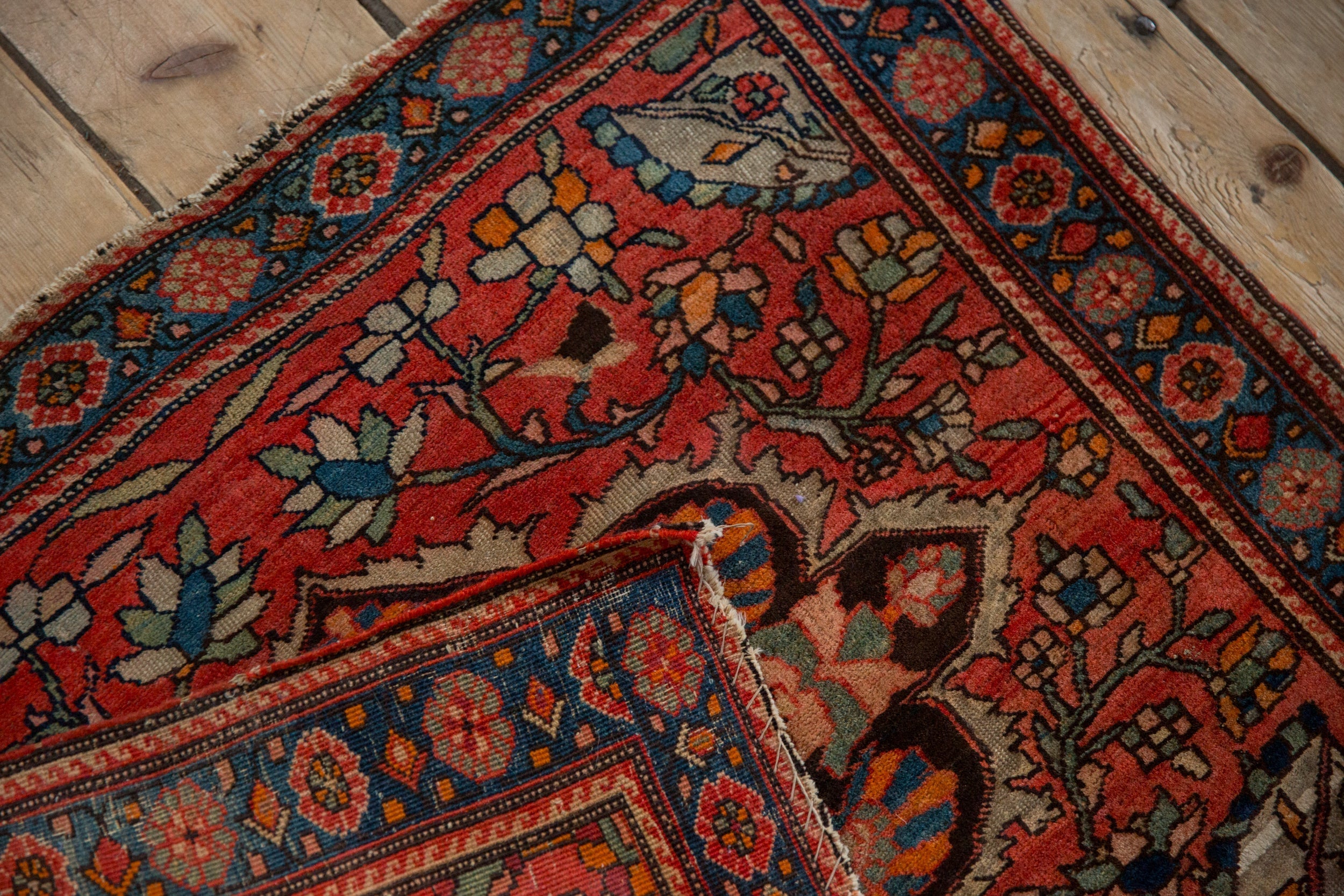 Antique Bag Face Farahan Sarouk Rug Mat // ONH Item: 12816, Image 8