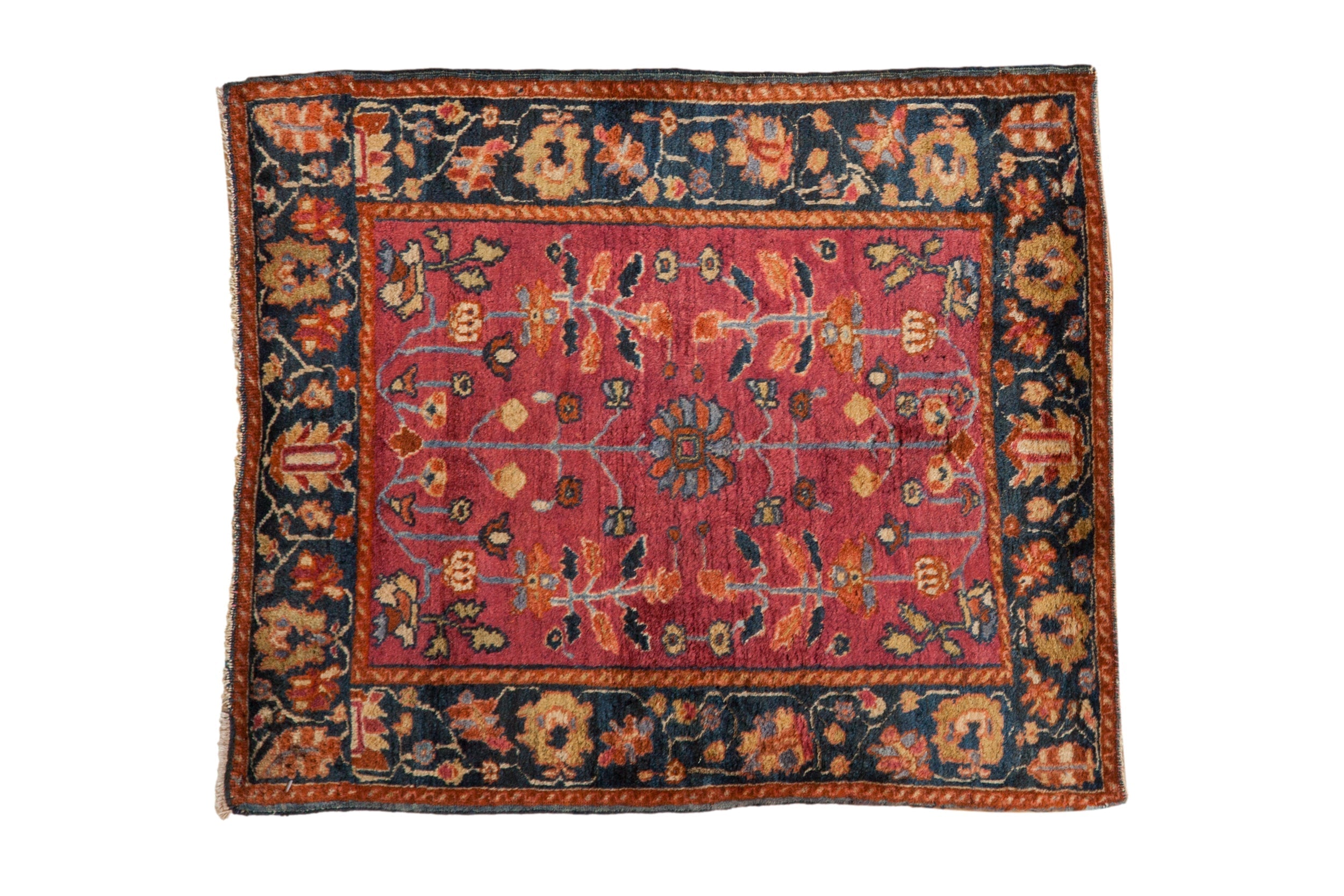 Antique Farahan Sarouk Square Rug Mat // ONH Item: 12817