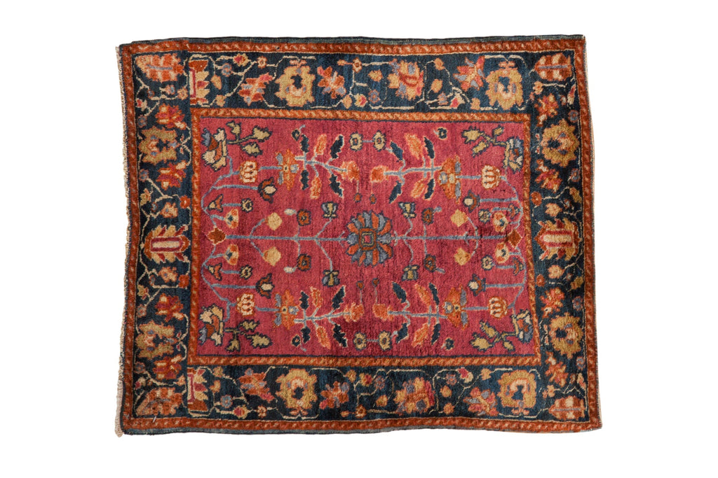 Antique Farahan Sarouk Square Rug Mat // ONH Item: 12817
