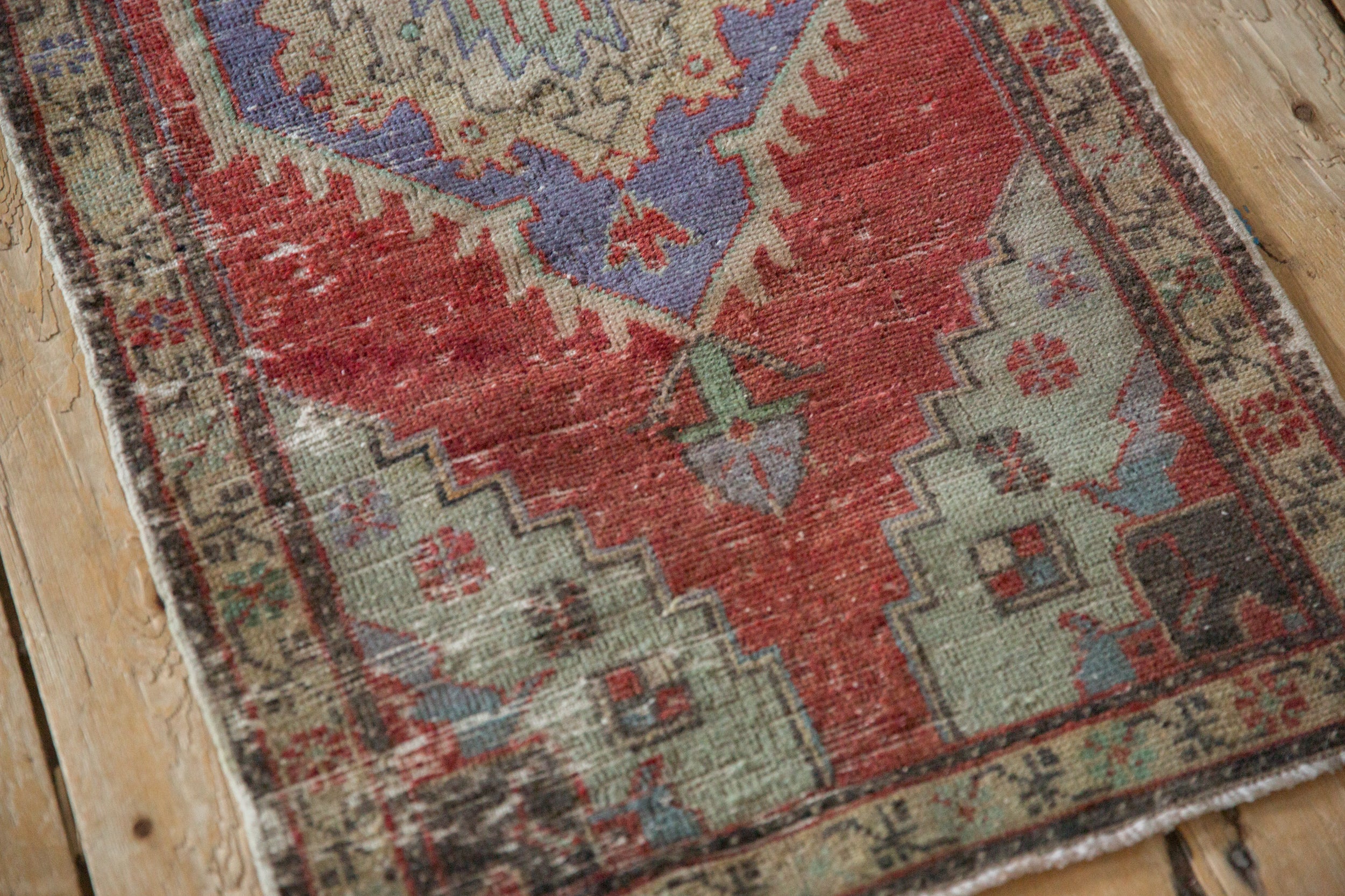 Vintage Distressed Oushak Rug Mat Runner // ONH Item: 12848, Image 3