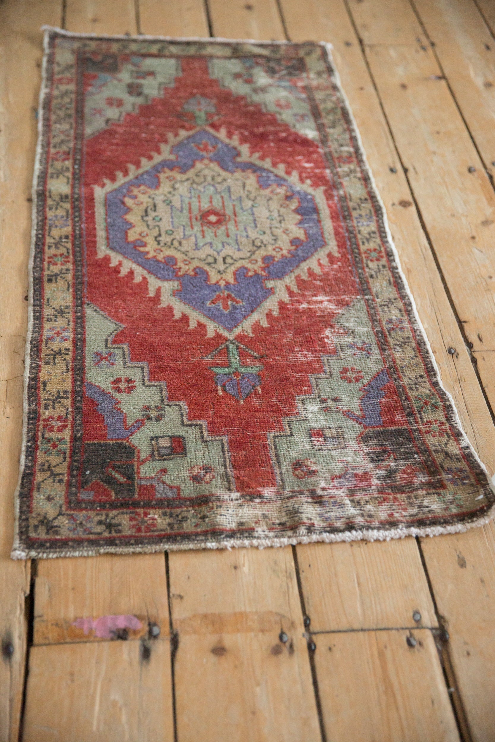Vintage Distressed Oushak Rug Mat Runner // ONH Item: 12848, Image 4