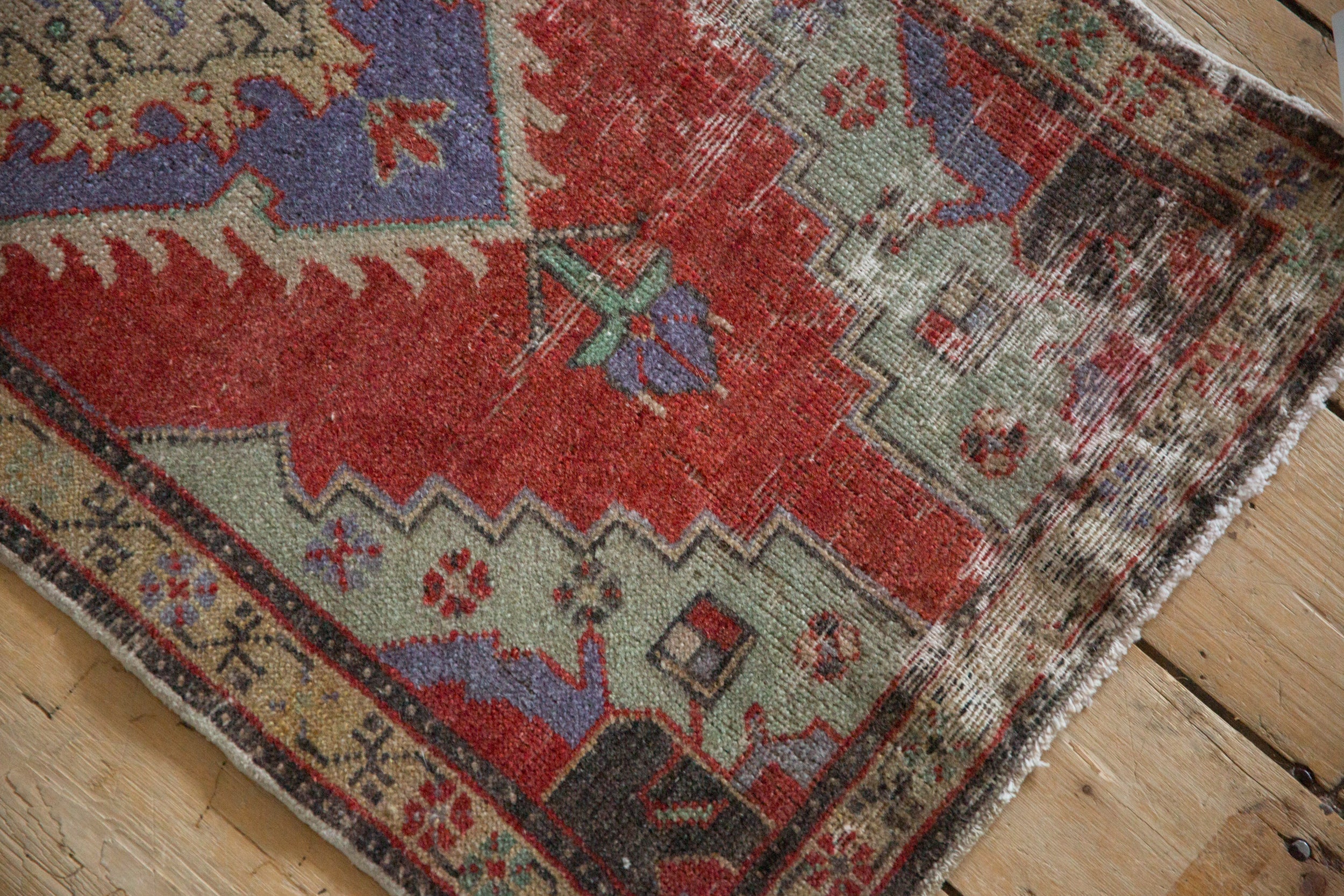 Vintage Distressed Oushak Rug Mat Runner // ONH Item: 12848, Image 5