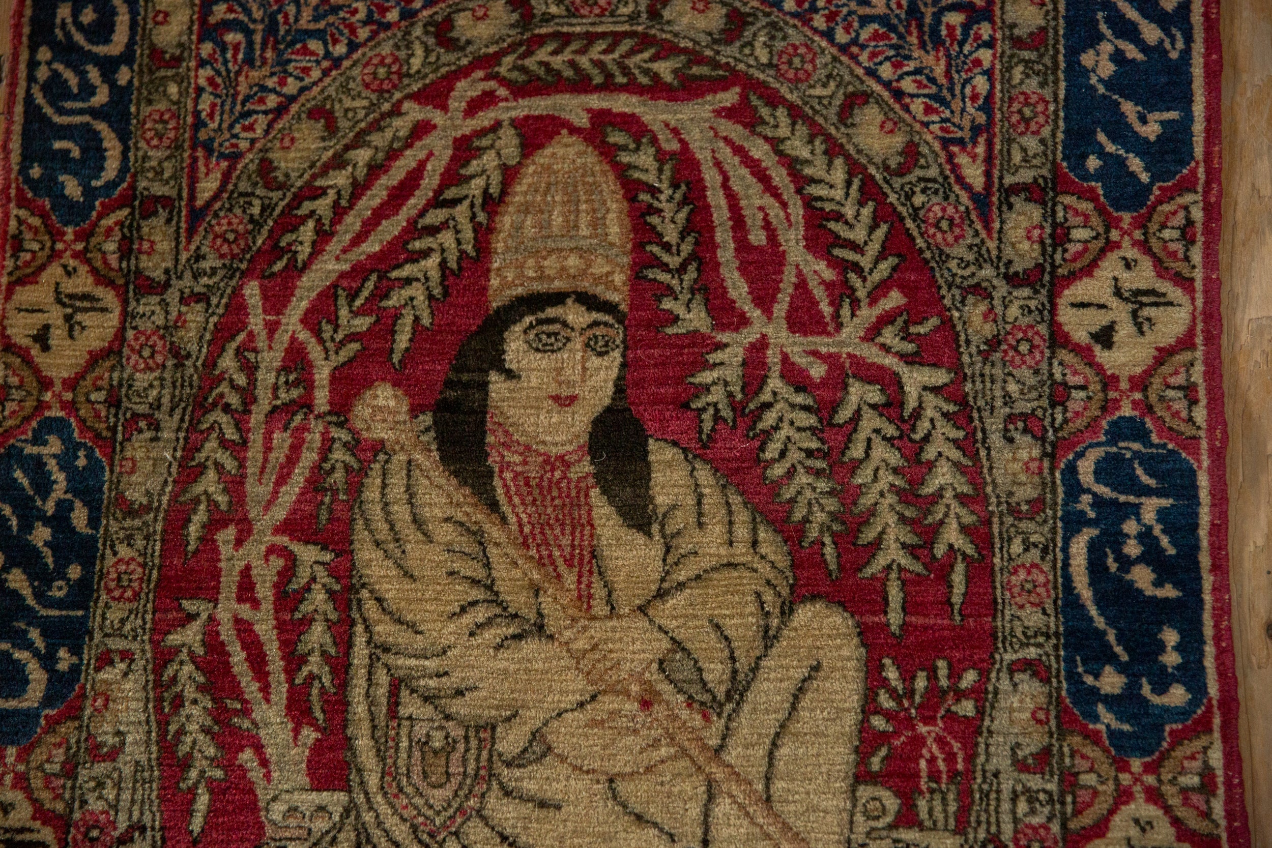 Antique Pictorial Kerman Rug Mat // ONH Item: 12859, Image 2