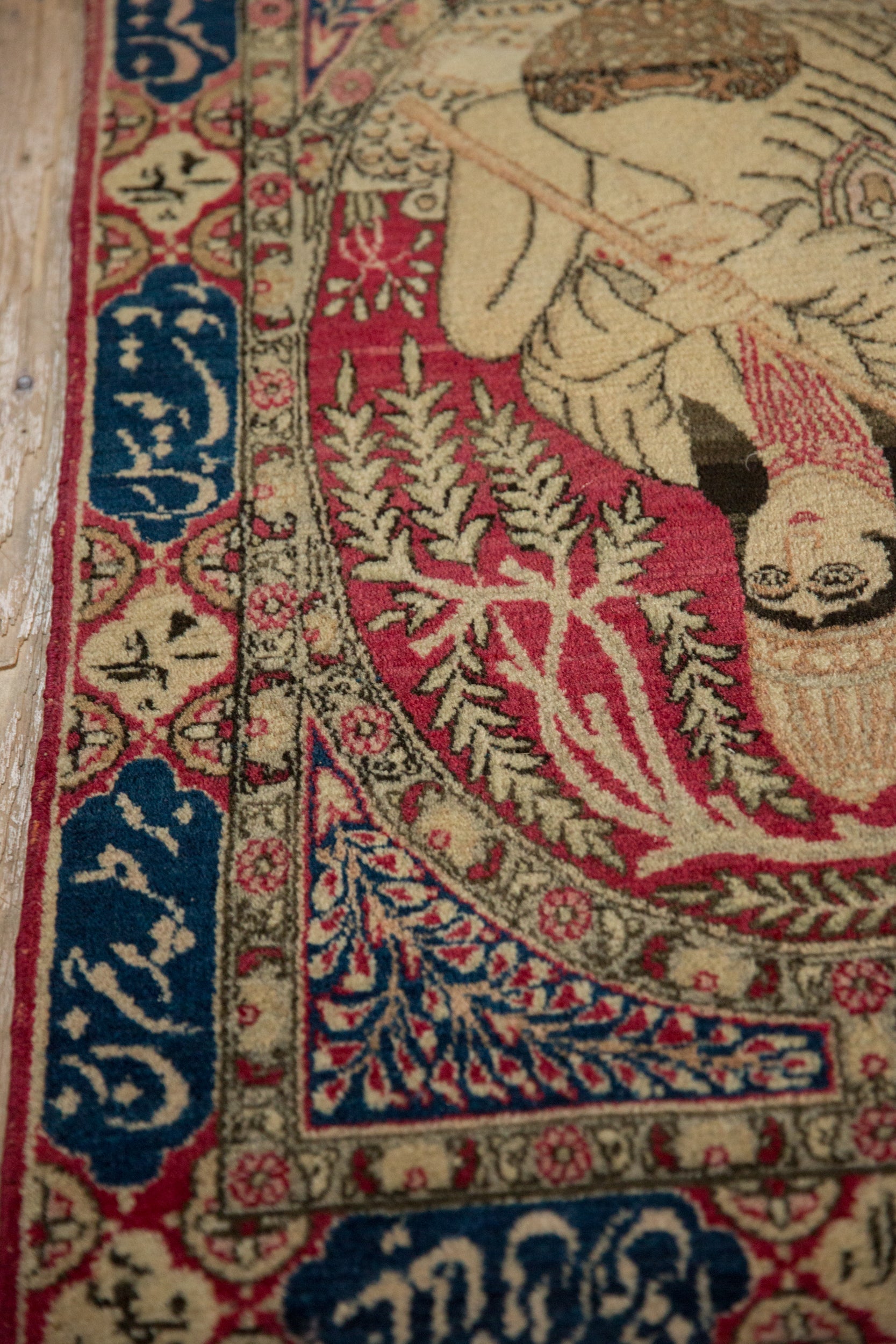 Antique Pictorial Kerman Rug Mat // ONH Item: 12859, Image 6