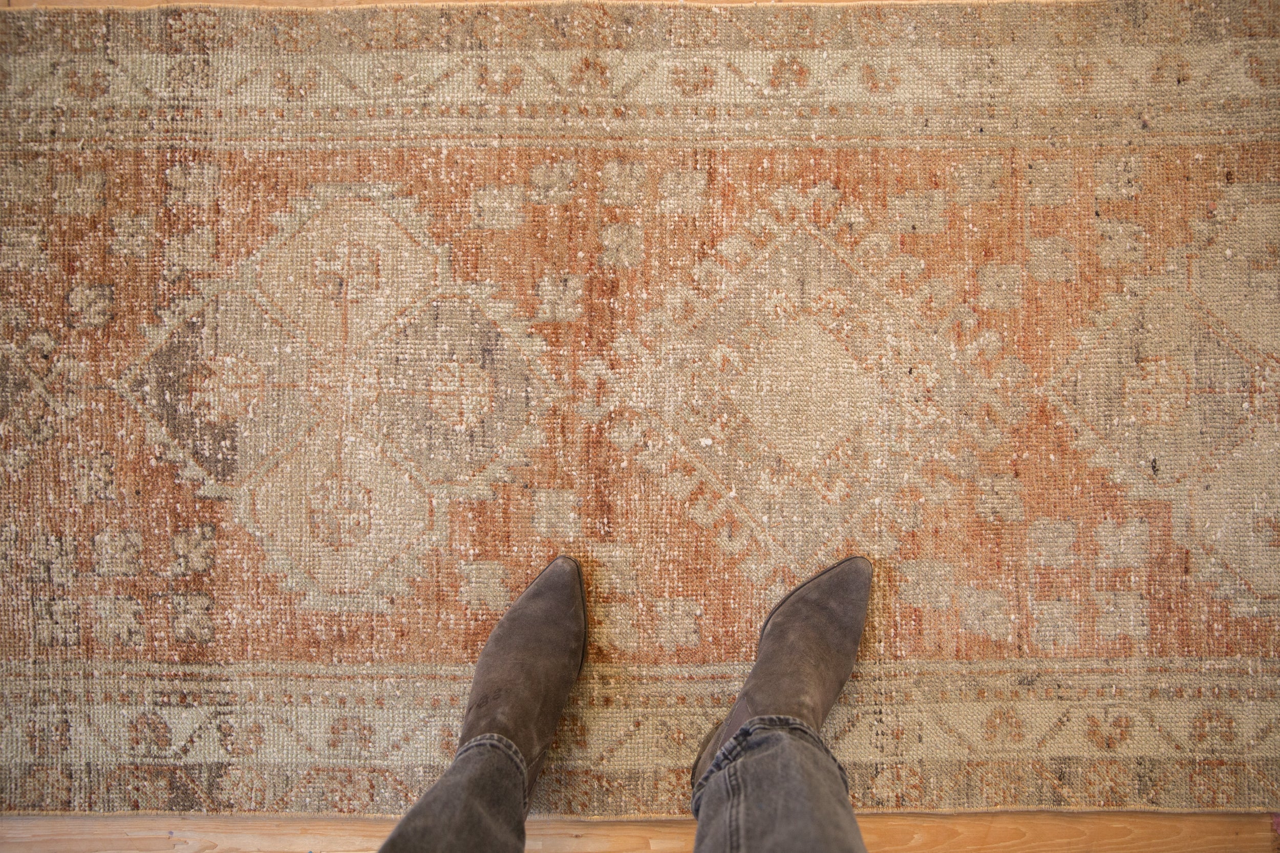 Vintage Distressed Oushak Rug Runner // ONH Item: 12875, Image 1