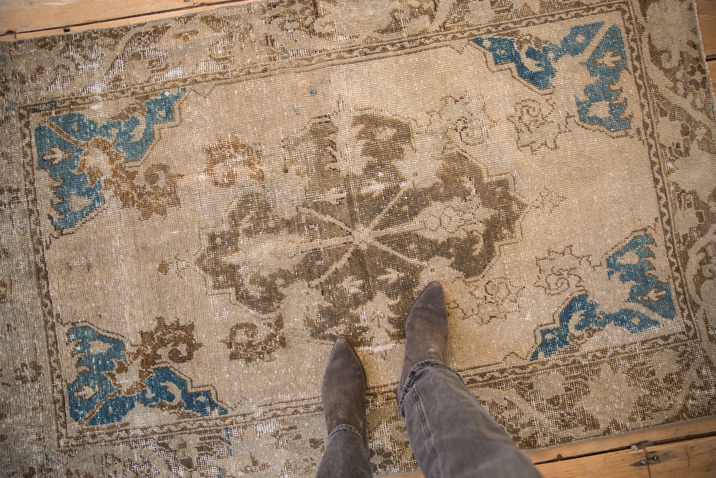 Vintage Distressed Oushak Rug // ONH Item: 12879, Image 1