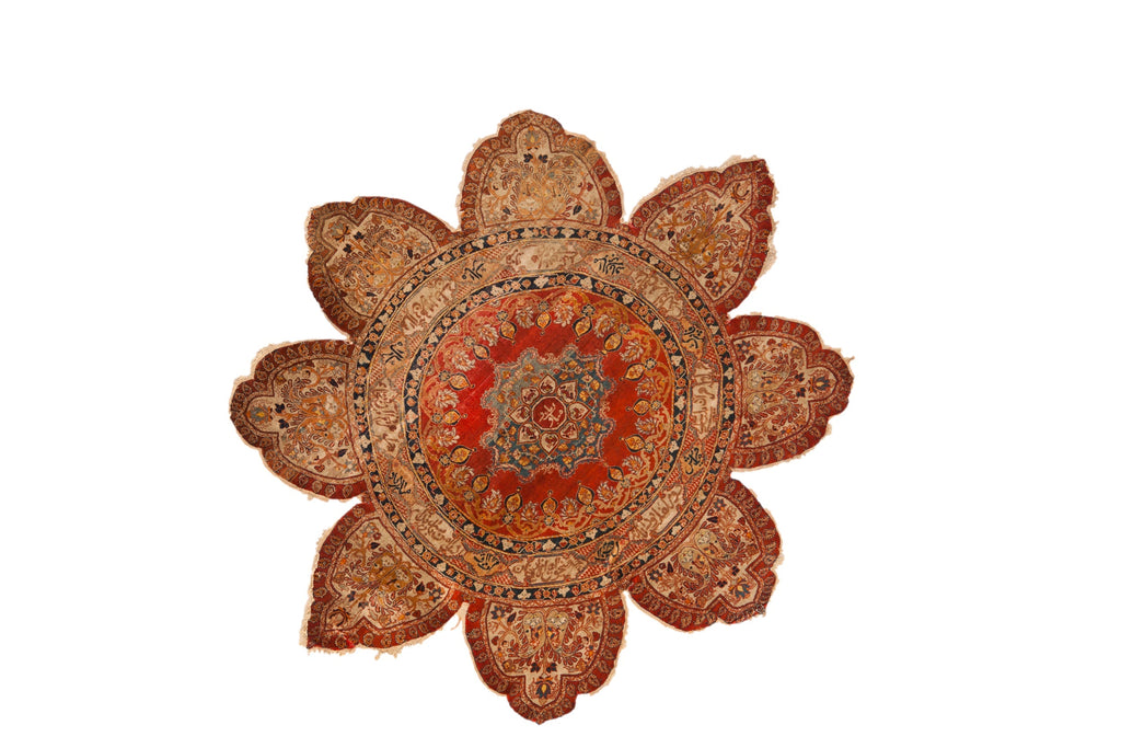 Antique Silk Tabriz Round Rug // ONH Item: 12885