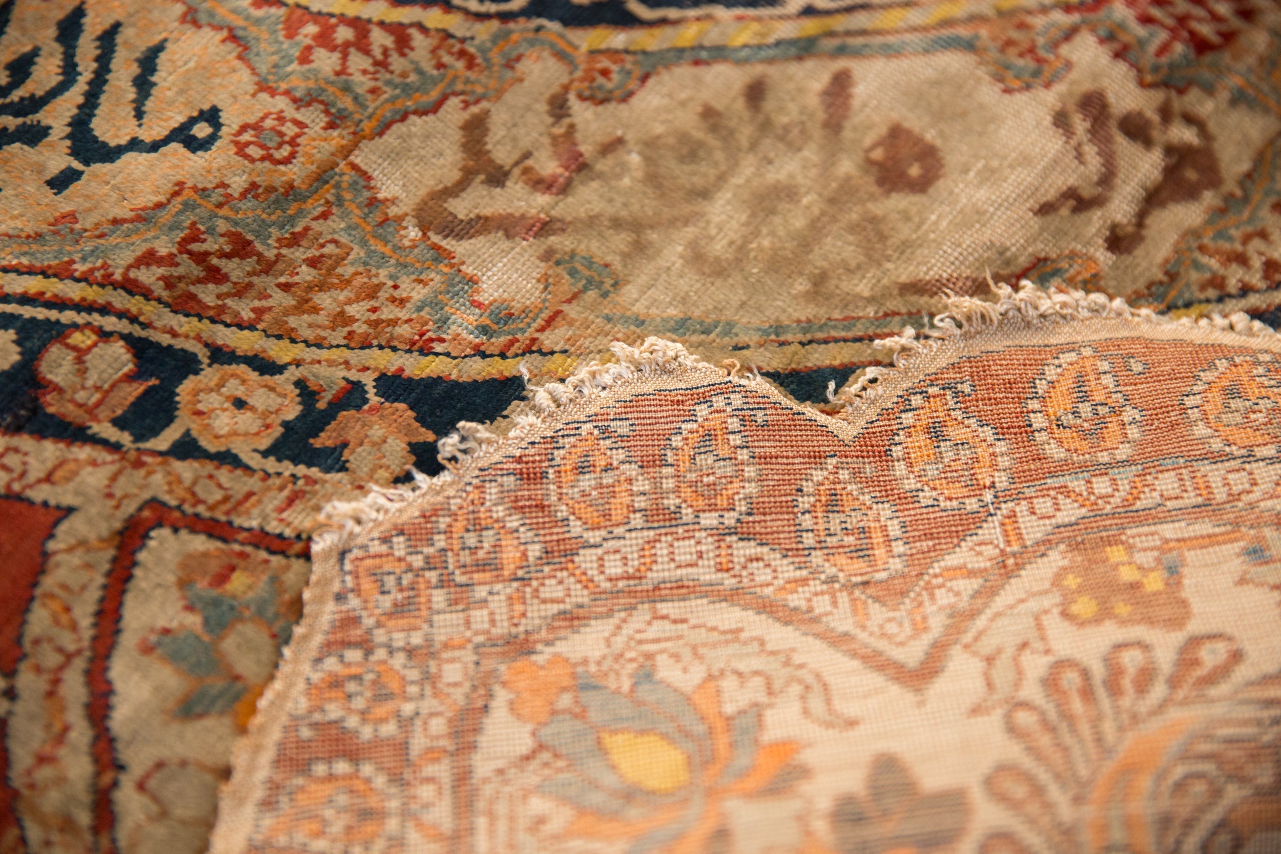 Antique Silk Tabriz Round Rug // ONH Item: 12885, Image 13