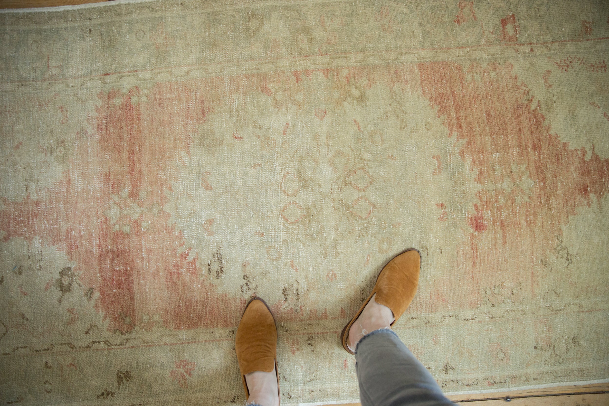 3.5x7 Vintage Distressed Oushak Rug Runner // ONH Item 12909, Image 1