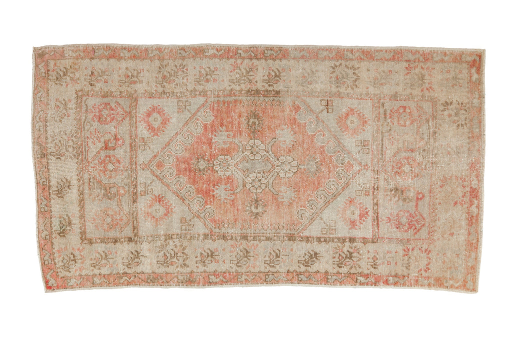 2.5x5 Vintage Distressed Oushak Rug Runner // ONH Item 129101